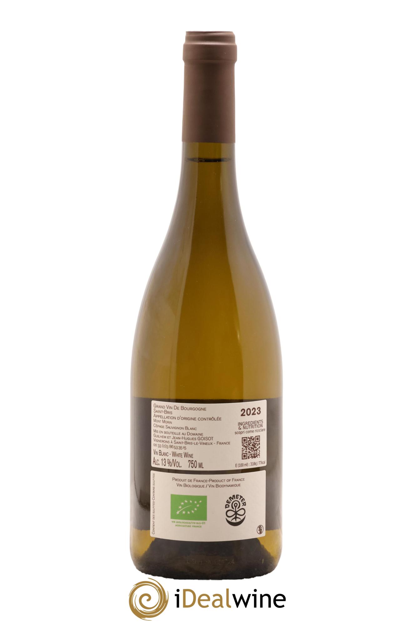 Bourgogne Saint-Bris Mont Morin Goisot 2023 - Lot de 1 bouteille - 1