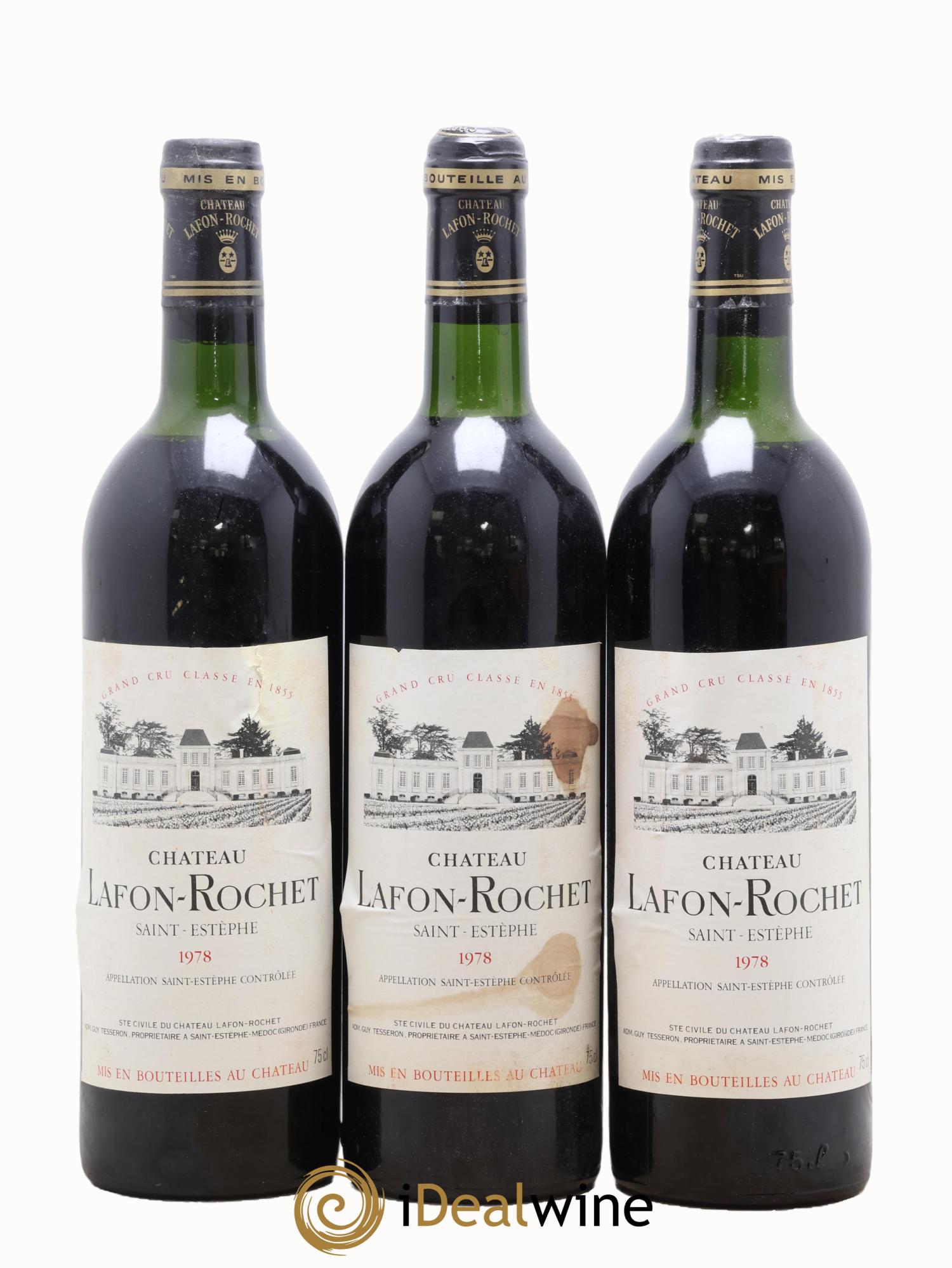 Château Lafon Rochet 4ème Grand Cru Classé 1978 - Lot of 3 bottles - 0