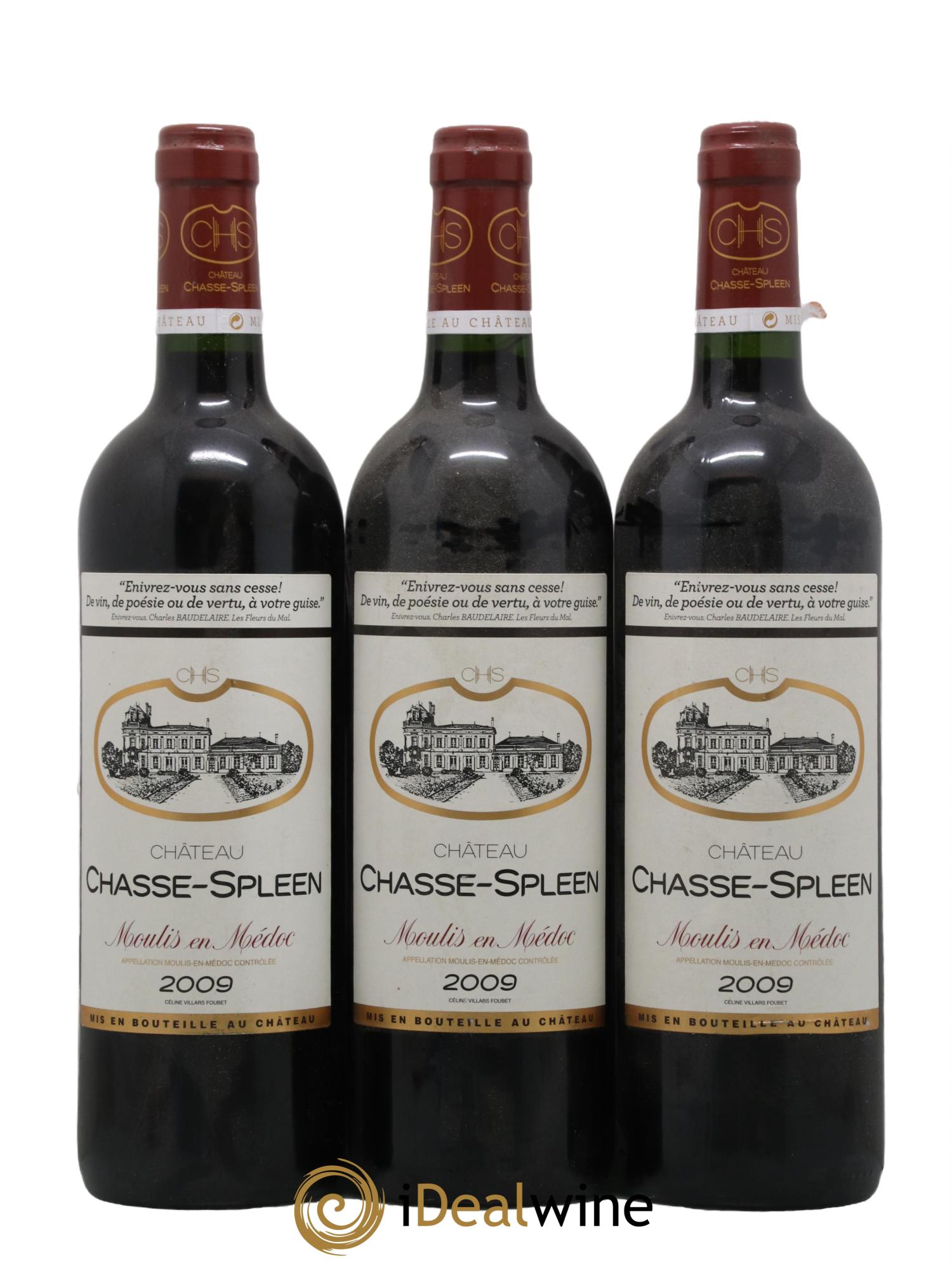 Château Chasse Spleen 2009 - Lot de 3 bouteilles - 0