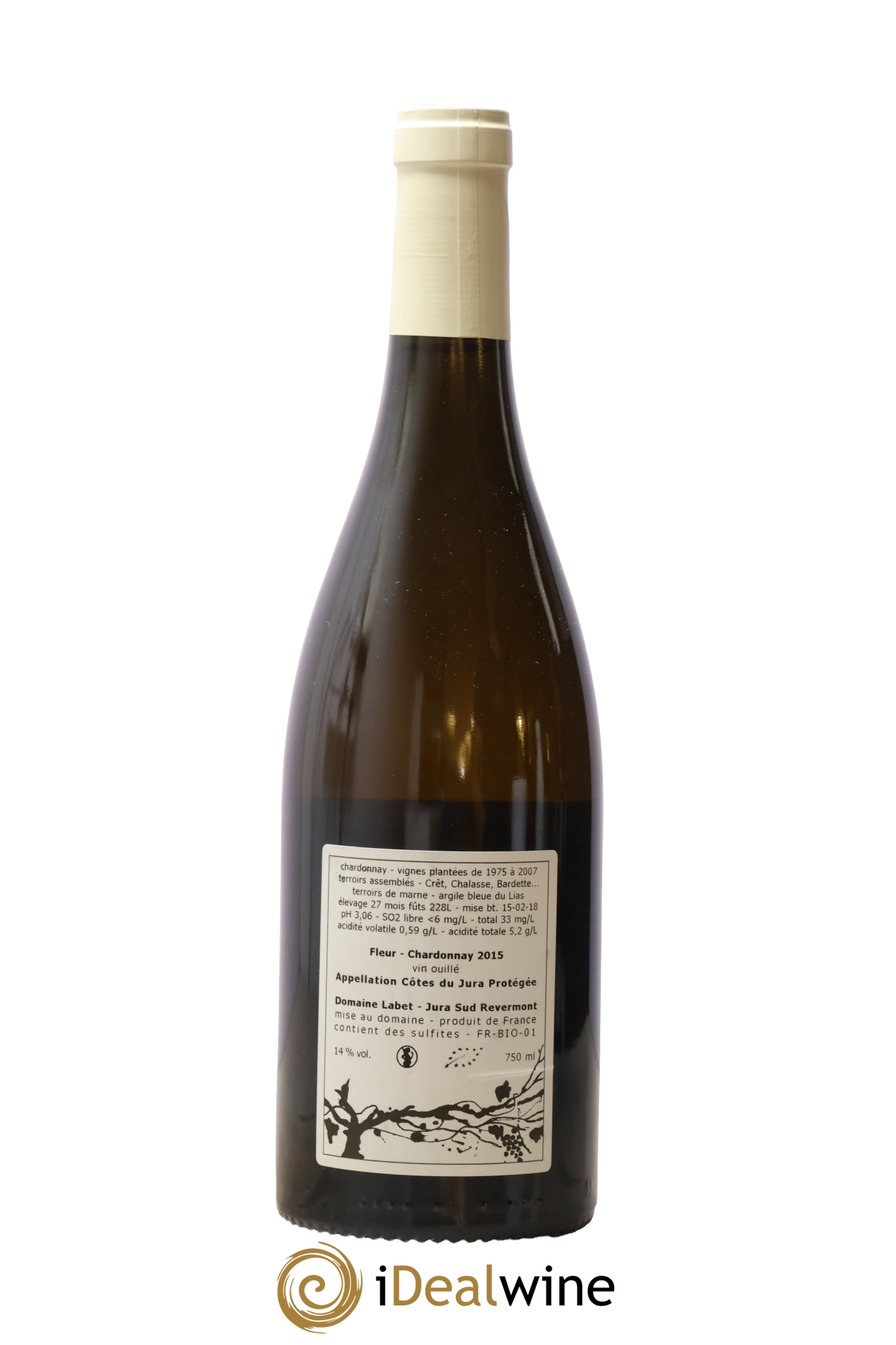 Côtes du Jura Chardonnay Fleur Romain - Julien - Charline Labet 2015 - Lot of 1 bottle - 1