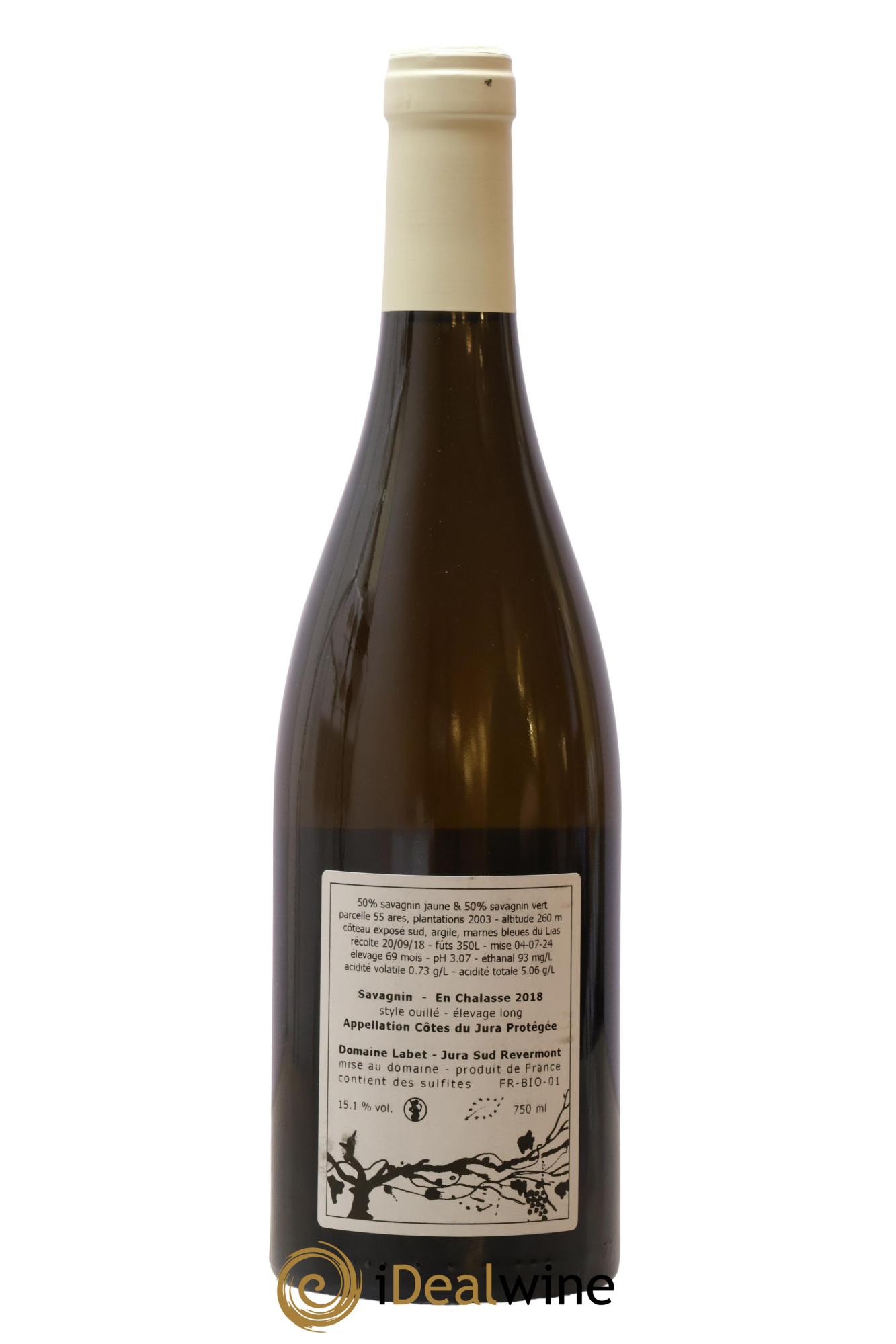 Côtes du Jura Savagnin en Chalasse Elevage Long Romain - Julien - Charline Labet 2018 - Lot de 1 bouteille - 1