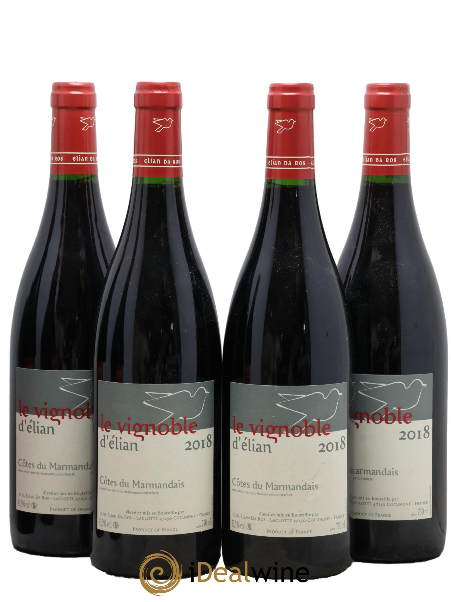 Côtes du Marmandais Le vignoble d'élian Elian Da Ros (Domaine) 2018 - Posten von 4 Flaschen - 0