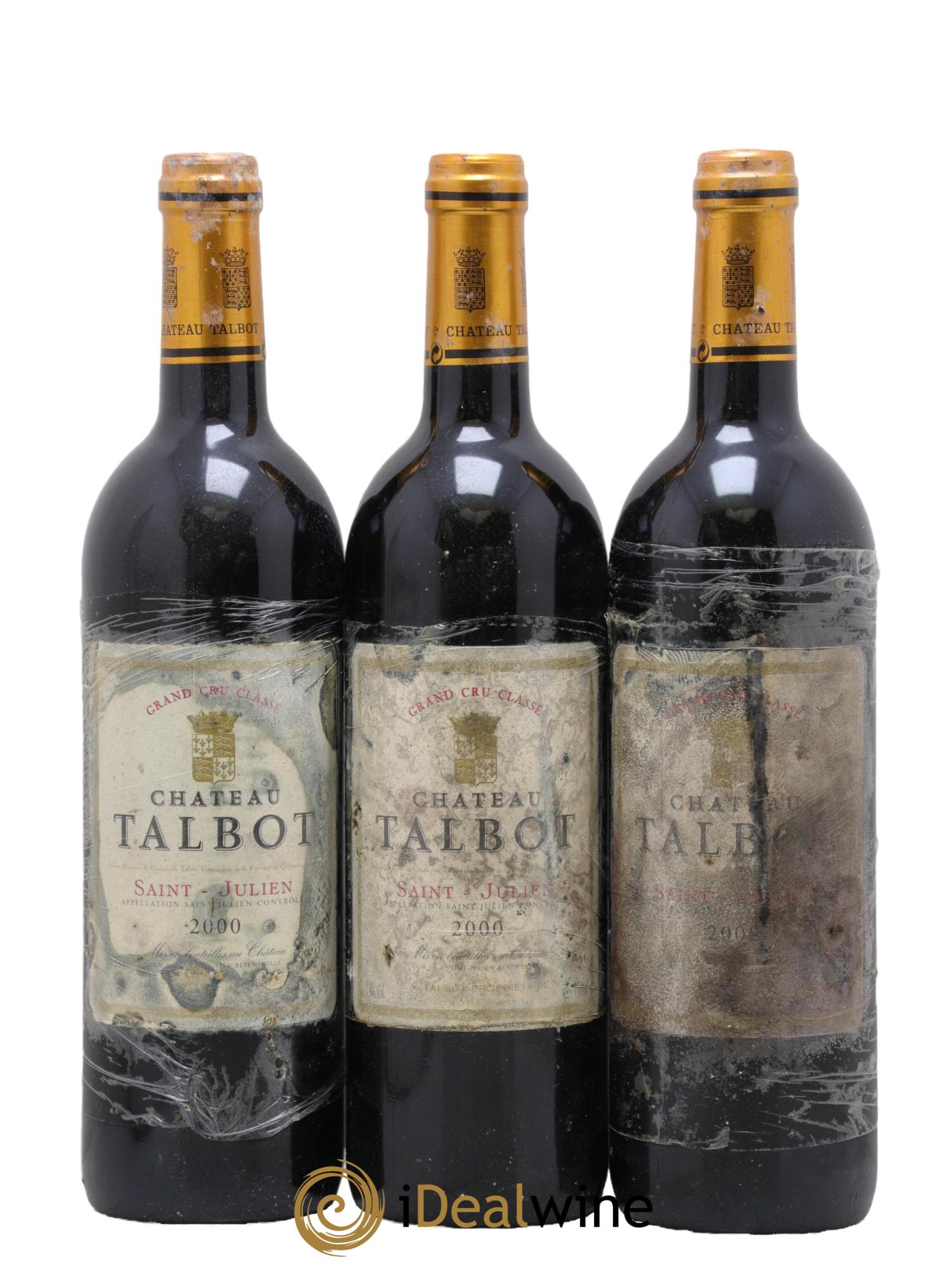 Château Talbot 4ème Grand Cru Classé 2000 - Lot of 3 bottles - 0