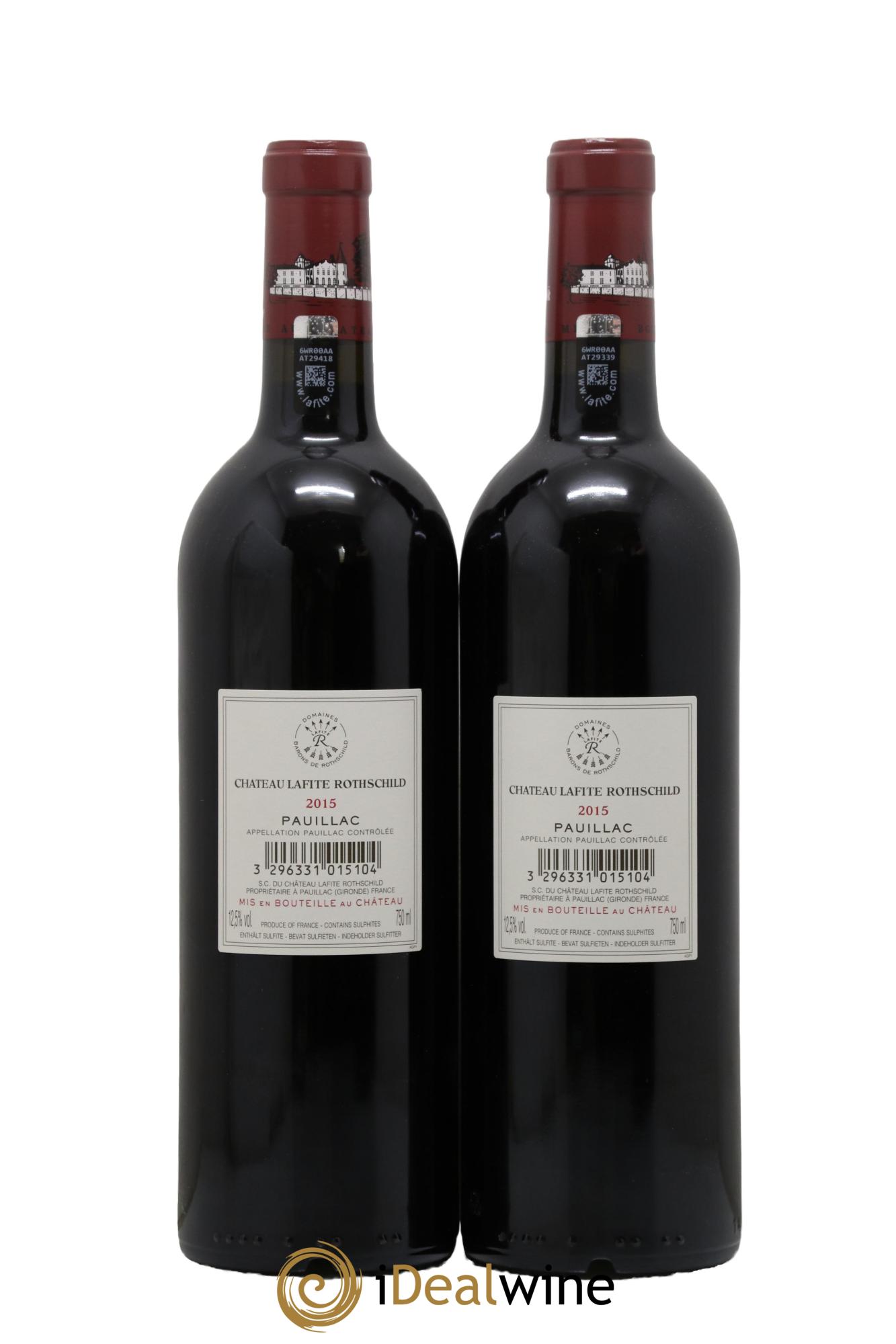 Château Lafite Rothschild 1er Grand Cru Classé 2015 - Lot de 2 bouteilles - 1