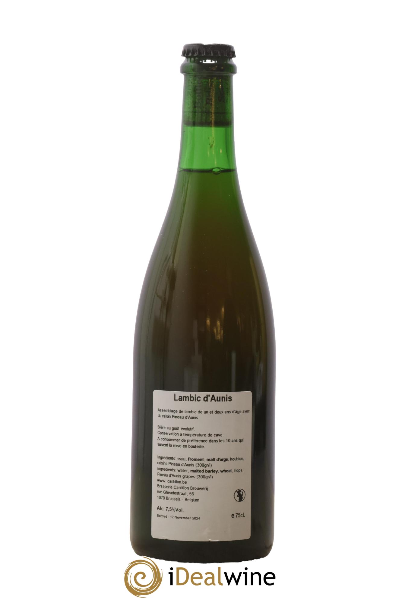 Bière Lambic D'Aunis Cantillon Mise en bouteille en 2024 - Lot de 1 bouteille - 1