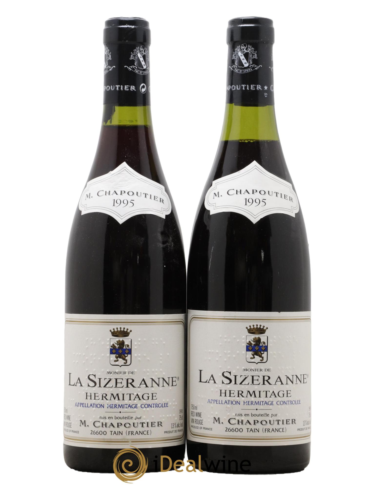 Hermitage Monier de La Sizeranne Chapoutier 1995 - Lot of 2 bottles - 0