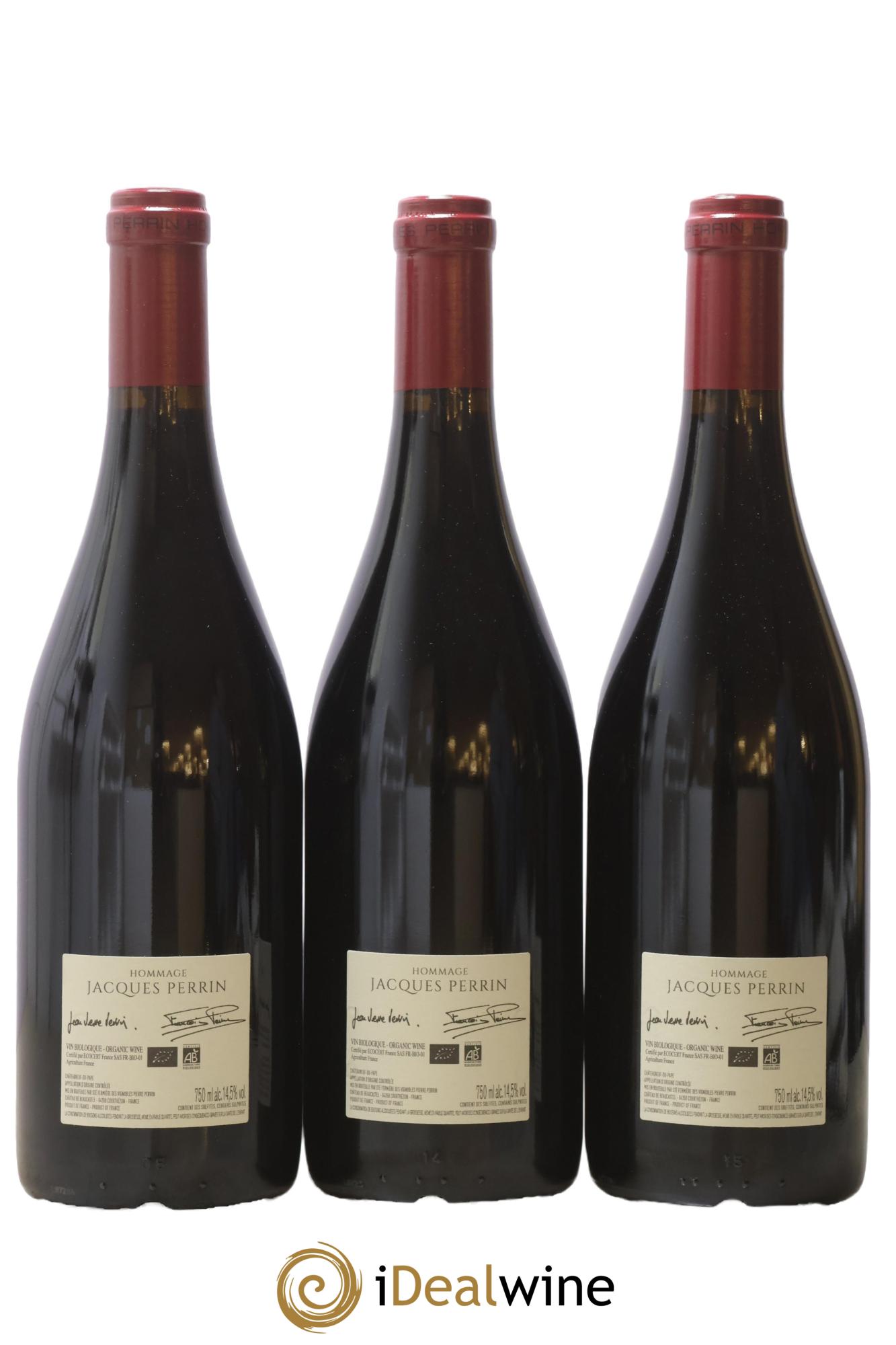 Châteauneuf-du-Pape Château de Beaucastel Hommage à Jacques Perrin Famille Perrin 2019 - Lot of 3 bottles - 1