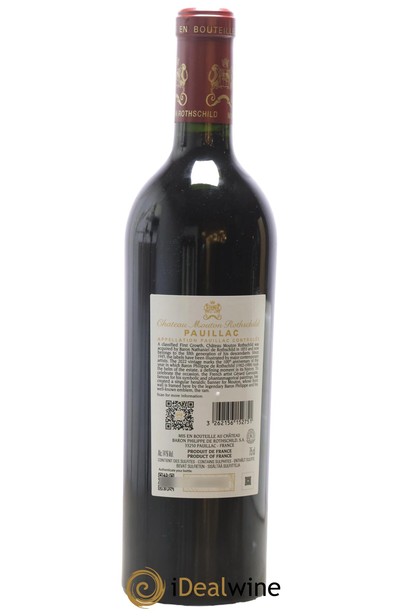 Château Mouton Rothschild 1er Grand Cru Classé 2022 - Lot of 1 bottle - 1