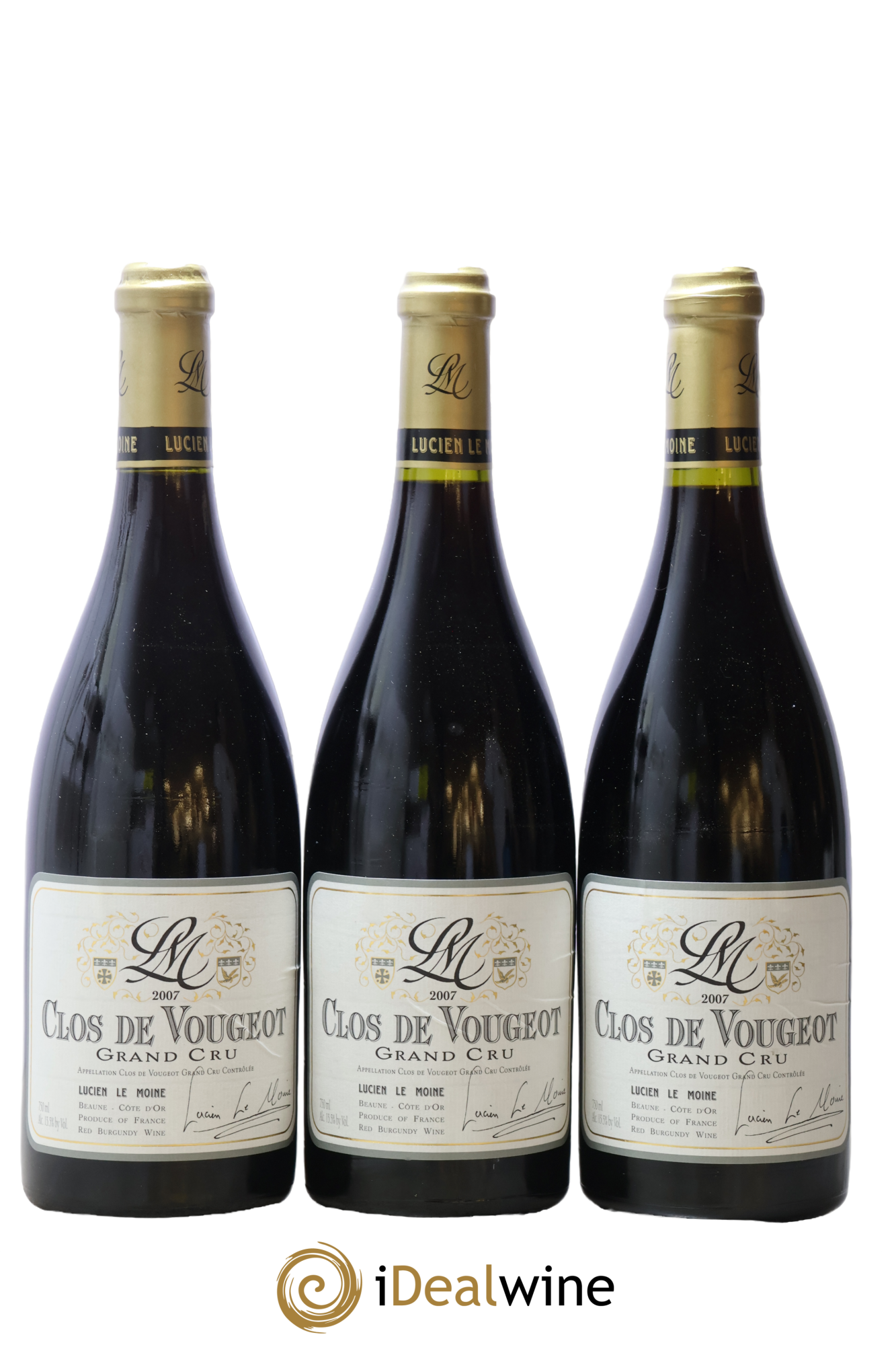 Clos de Vougeot Grand Cru Lucien Le Moine 2007 - Lot de 3 bouteilles - 0