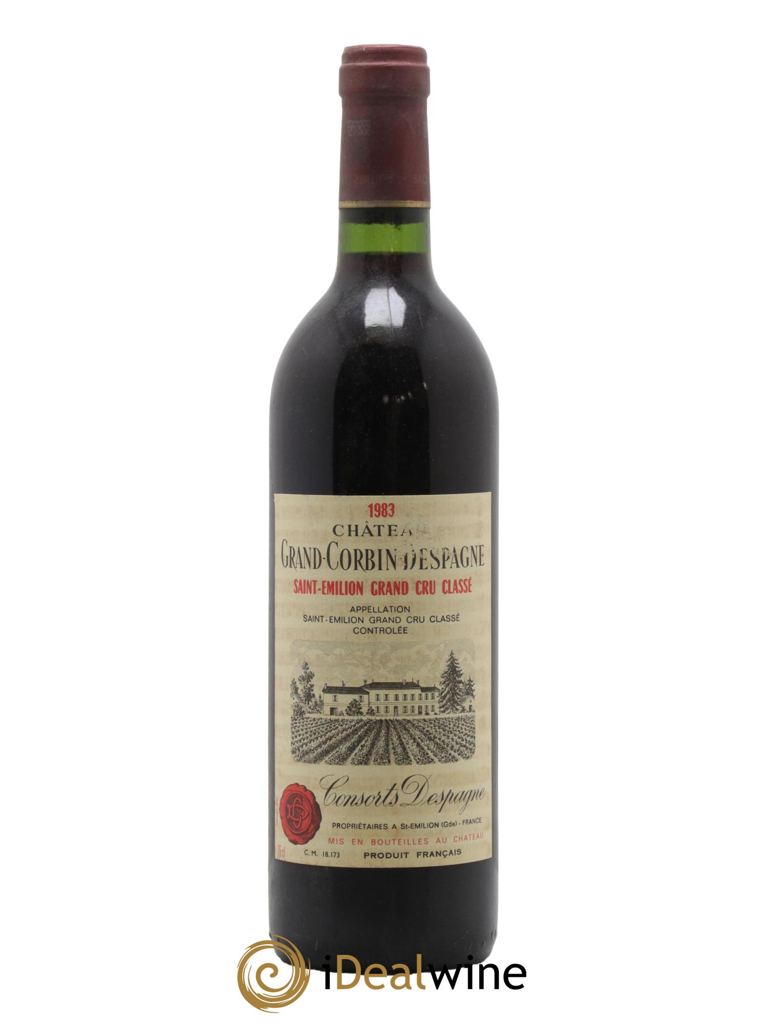 Château Grand Corbin Despagne Grand Cru Classé 1983 - Lot de 1 bouteille - 0