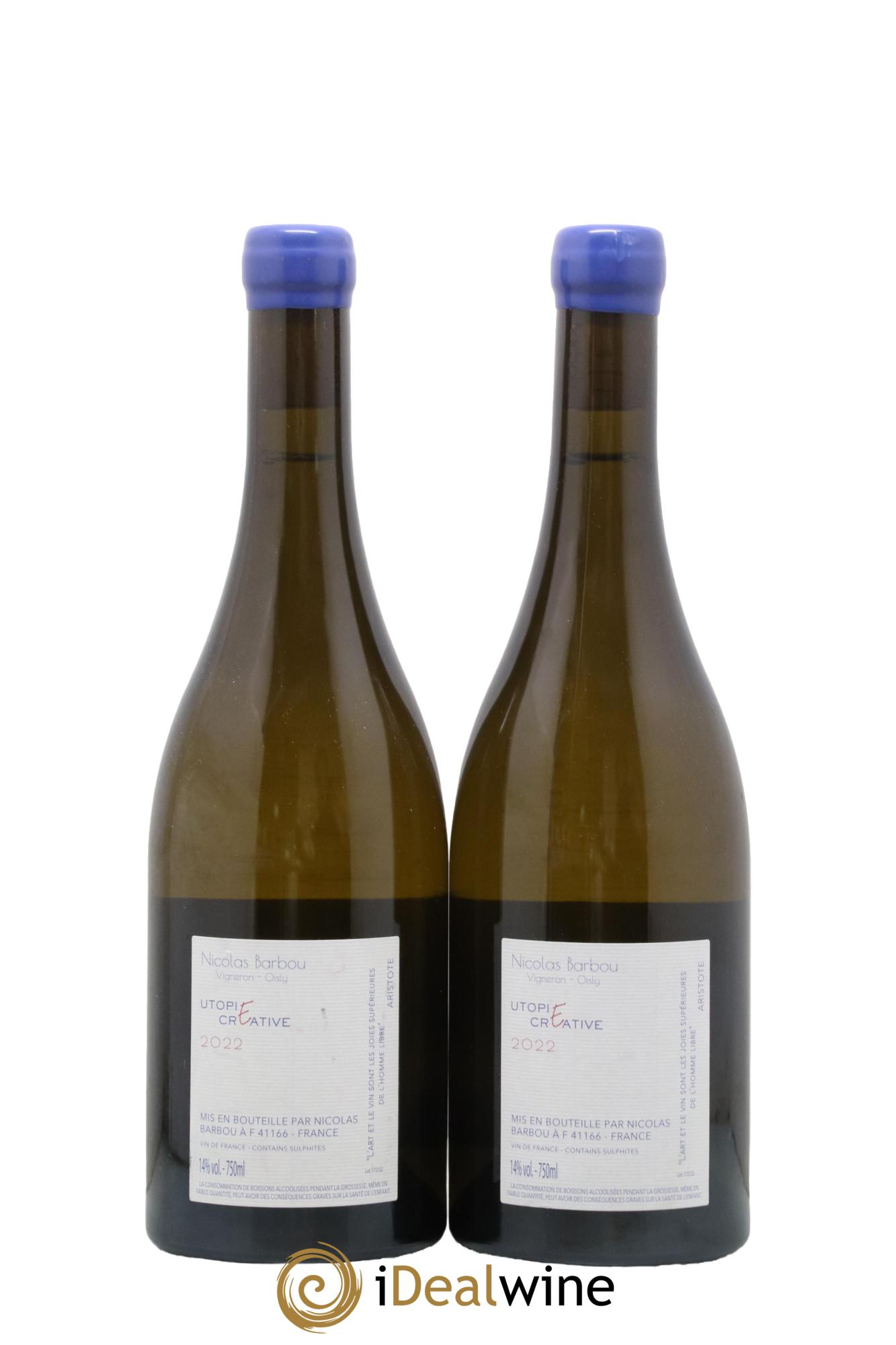Touraine Oisly Utopie Créative Nicolas Barbou 2022 - Lot de 2 bouteilles - 1