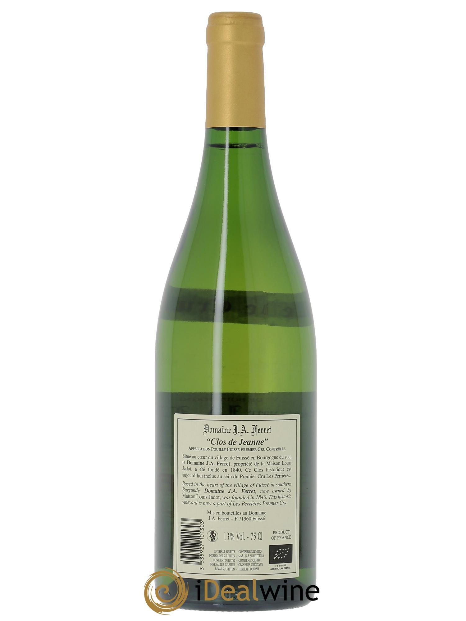 Pouilly-Fuissé Tête de Cru  Clos de Jeanne J.A. Ferret (Domaine)  2023 - Lotto di 1 bottiglia - 1