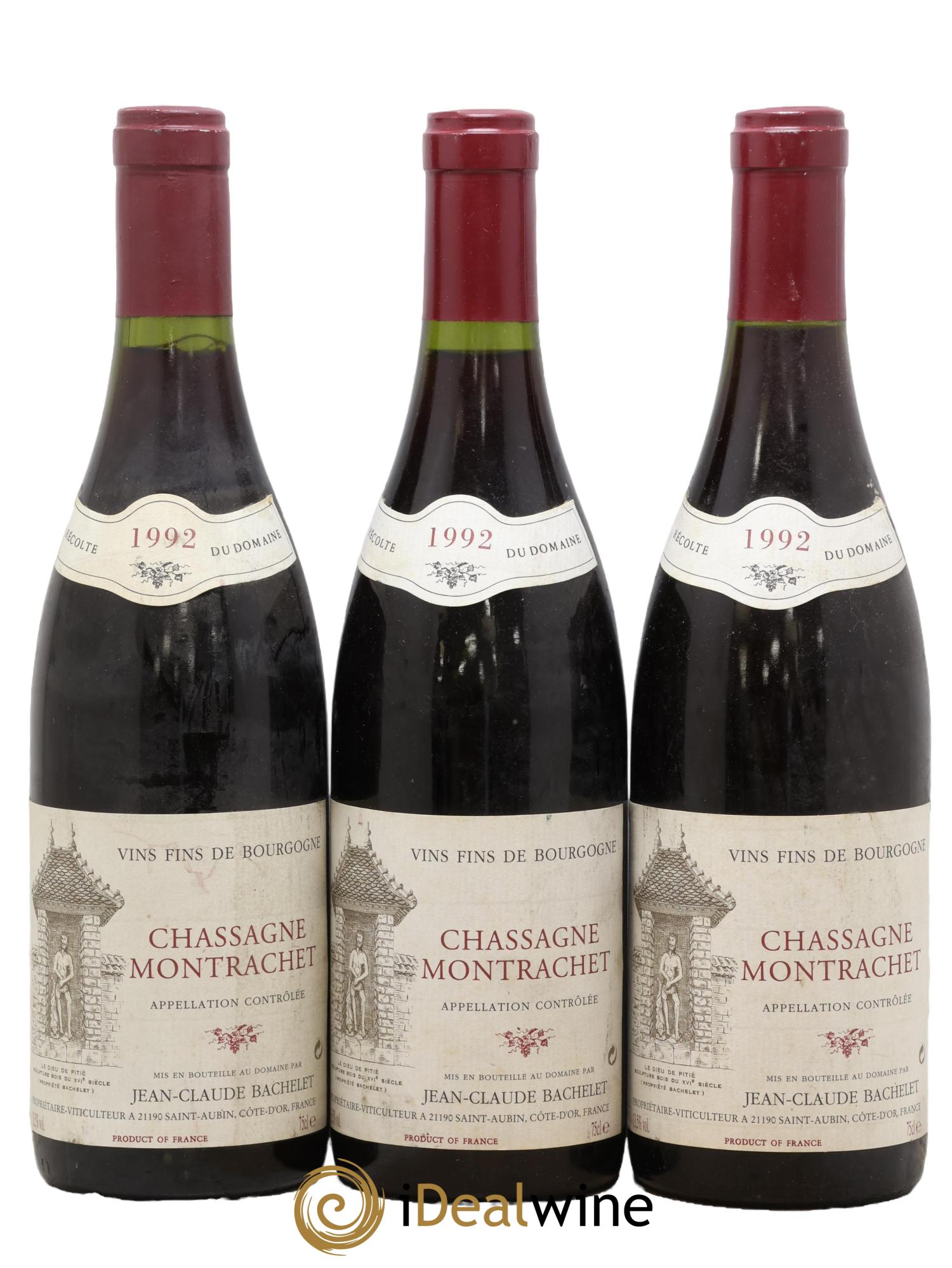 Chassagne-Montrachet Jean-Claude Bachelet 1992 - Lot de 3 bouteilles - 0