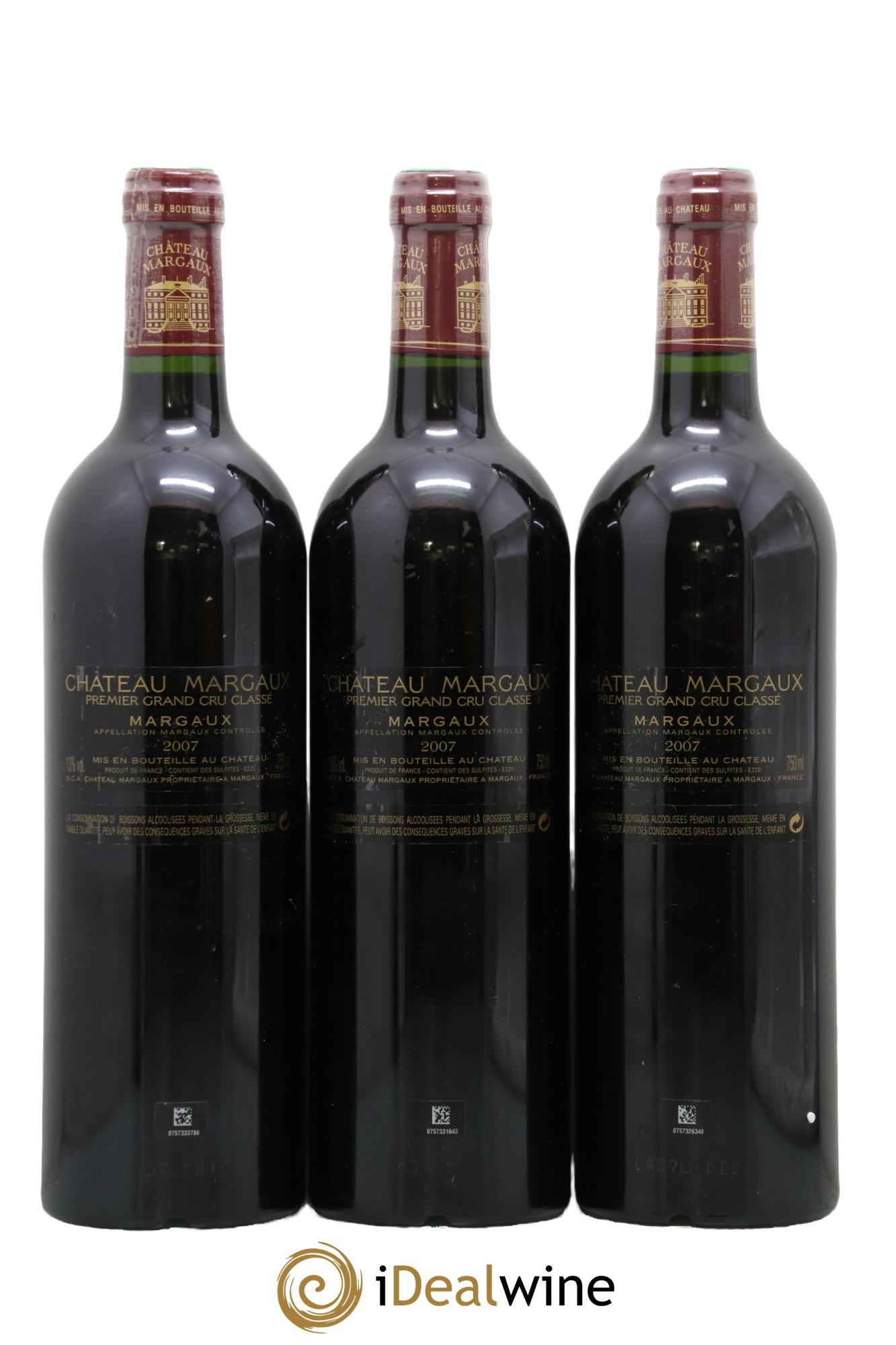 Château Margaux 1er Grand Cru Classé 2007 - Posten von 3 Flaschen - 1