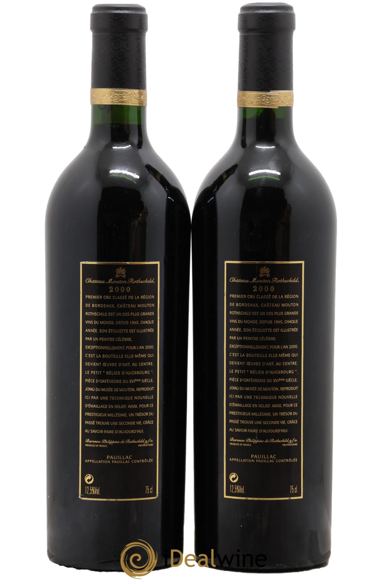 Château Mouton Rothschild 1er Grand Cru Classé 2000 - Lot de 2 bouteilles - 1