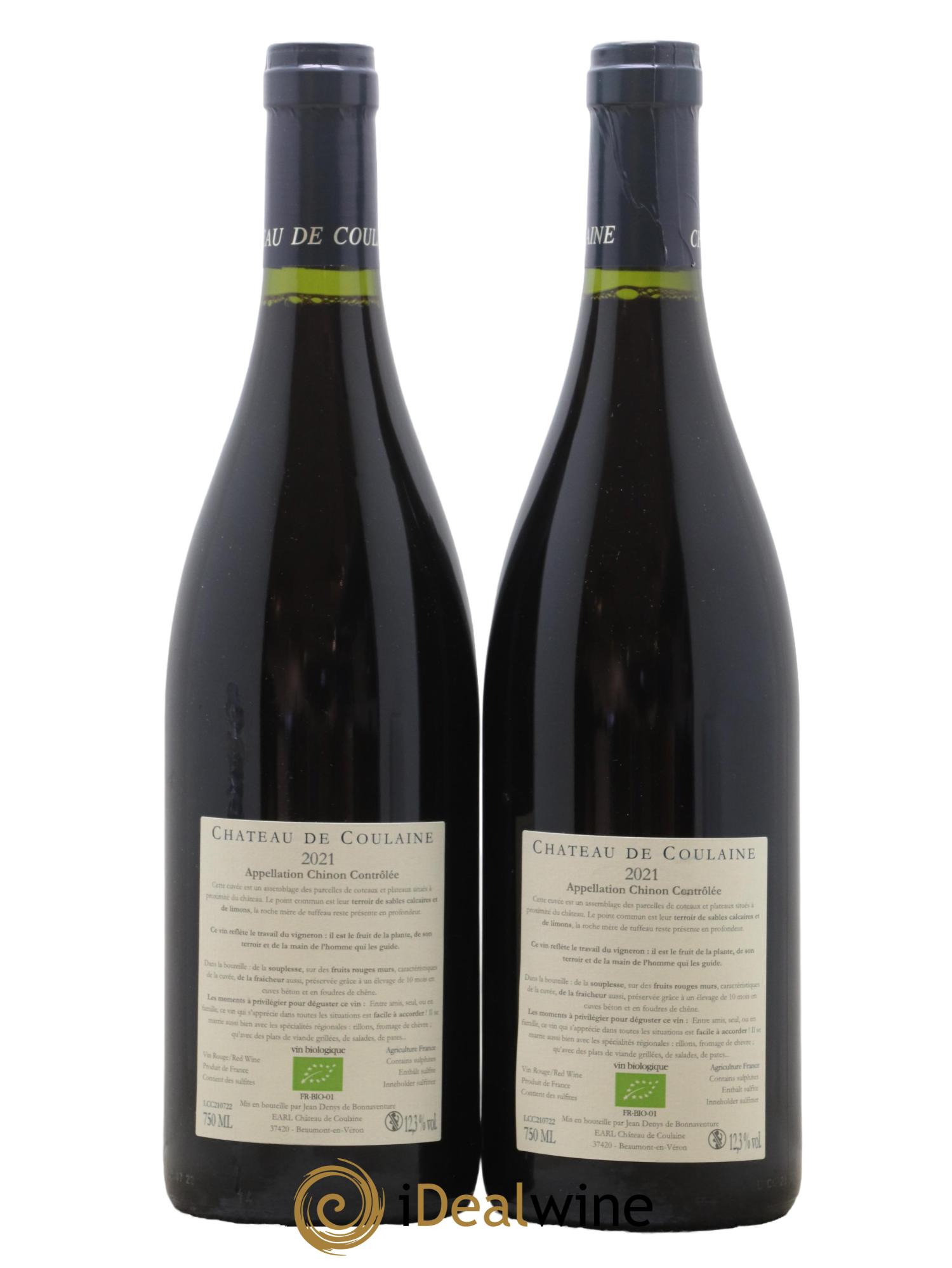 Chinon Chateau De Coulaine 2021 - Lot de 2 bouteilles - 1