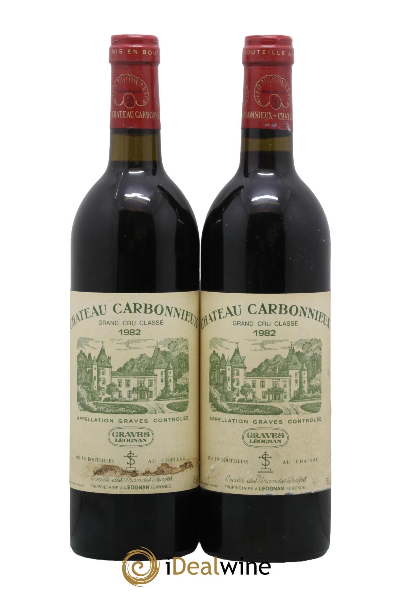 Château Carbonnieux Cru Classé de Graves 1982 - Lot de 2 bouteilles - 0