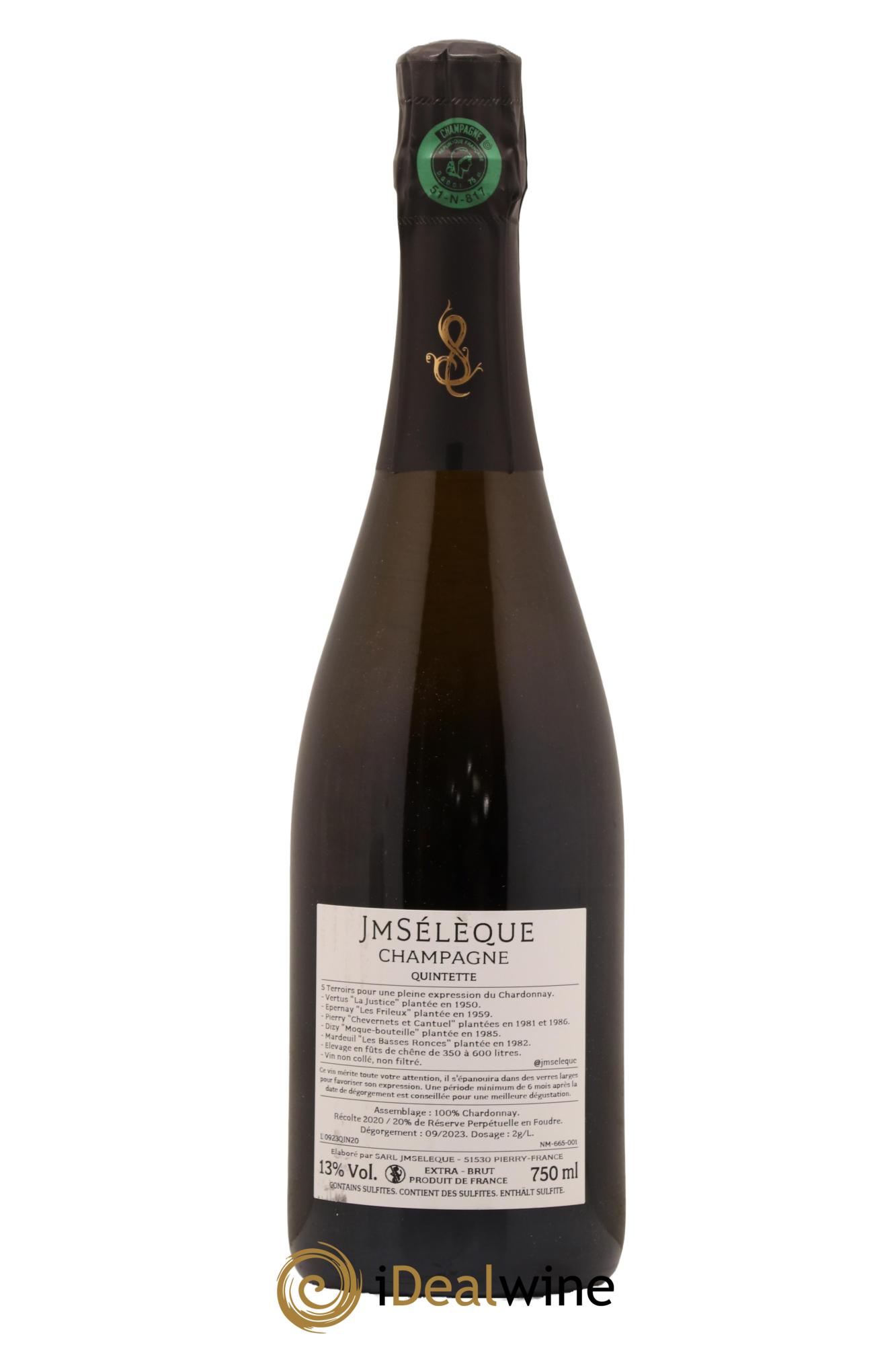 Champagne Quintette Extra Brut Jean Marc Seleque - Lot de 1 bouteille - 1