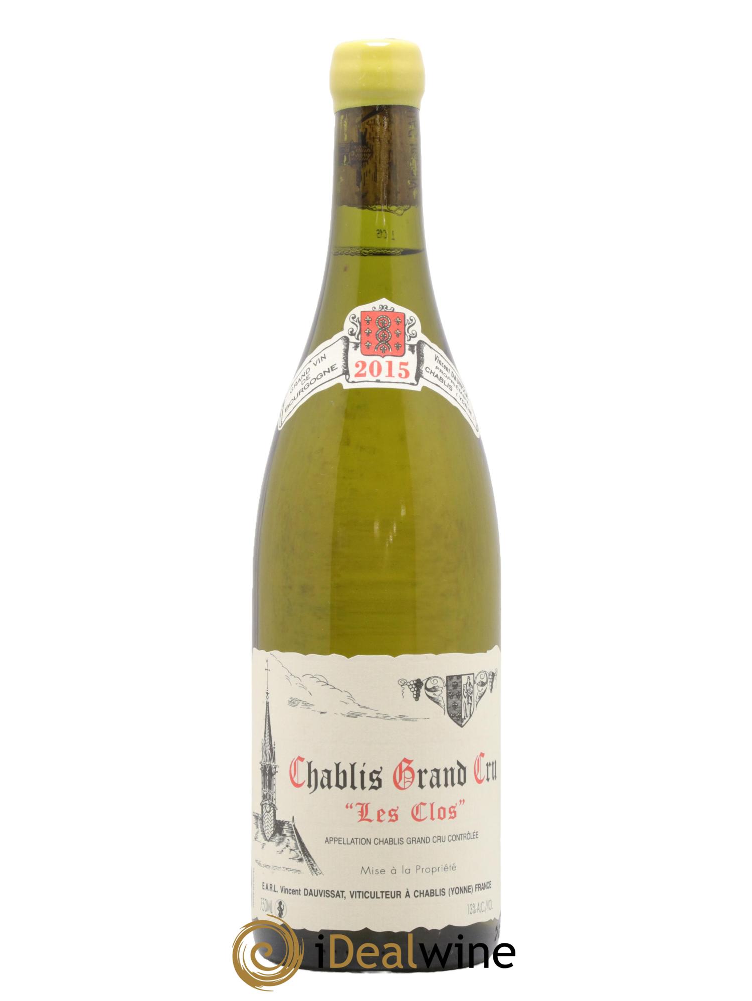 Chablis Grand Cru Les Clos Vincent Dauvissat (Domaine) 2015 - Lot de 1 bouteille - 0