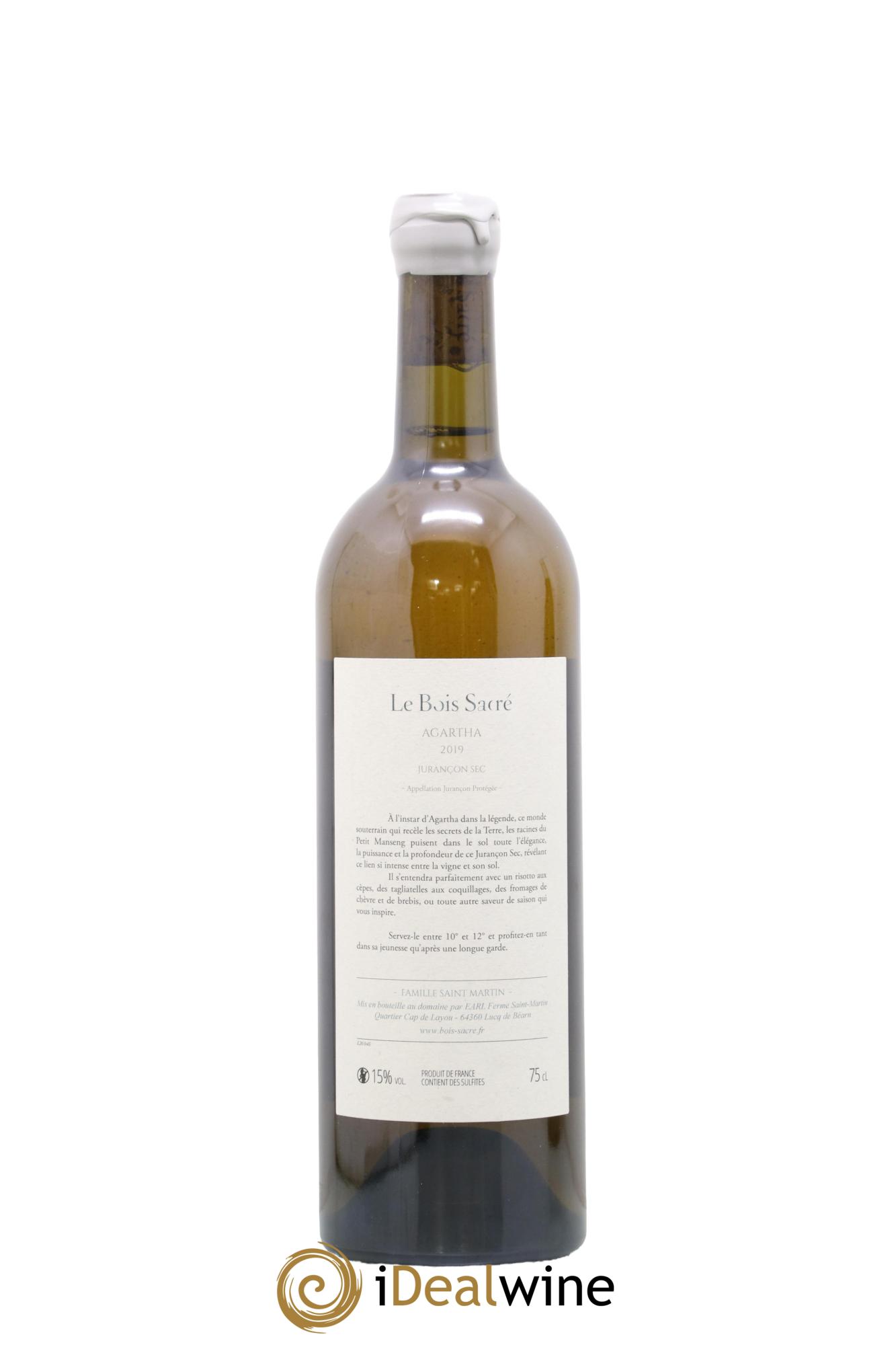 Jurançon Agartha Le Bois Sacré 2019 - Lot of 1 bottle - 1
