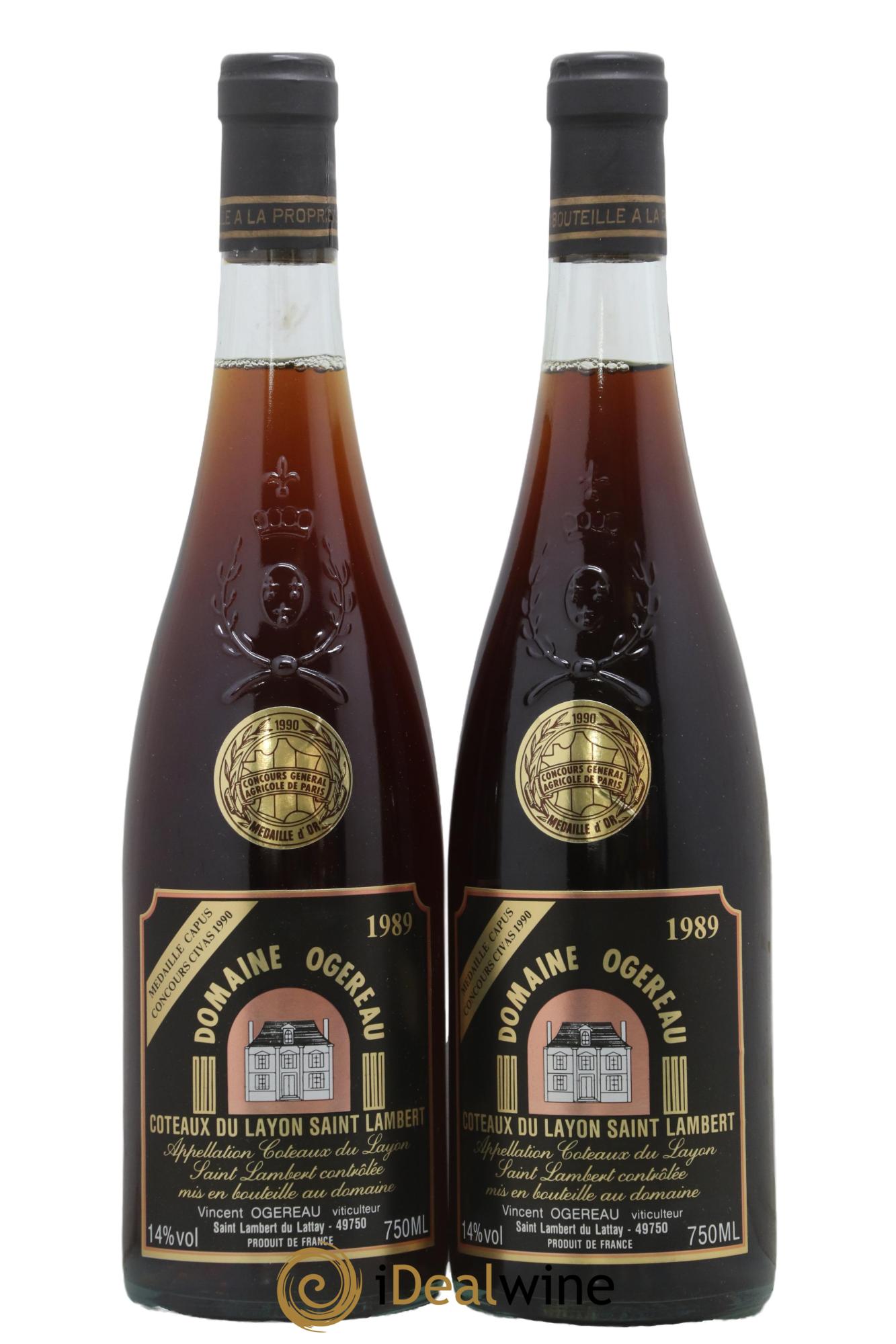 Coteaux du Layon Saint Lambert Domaine Ogereau 1989 - Lotto di 2 bottiglie - 0