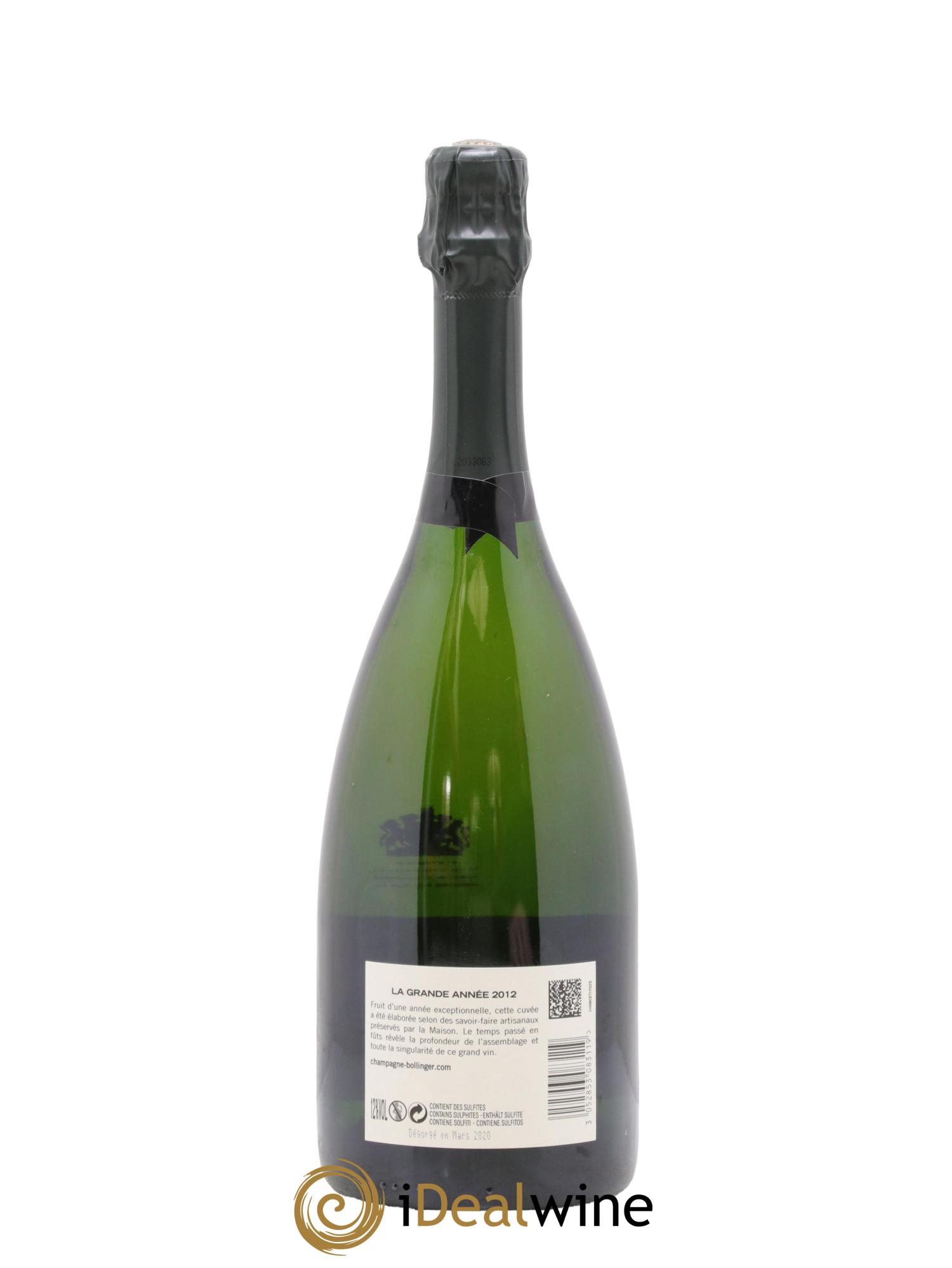Grande Année Brut Bollinger 2012 - Lot of 1 bottle - 2
