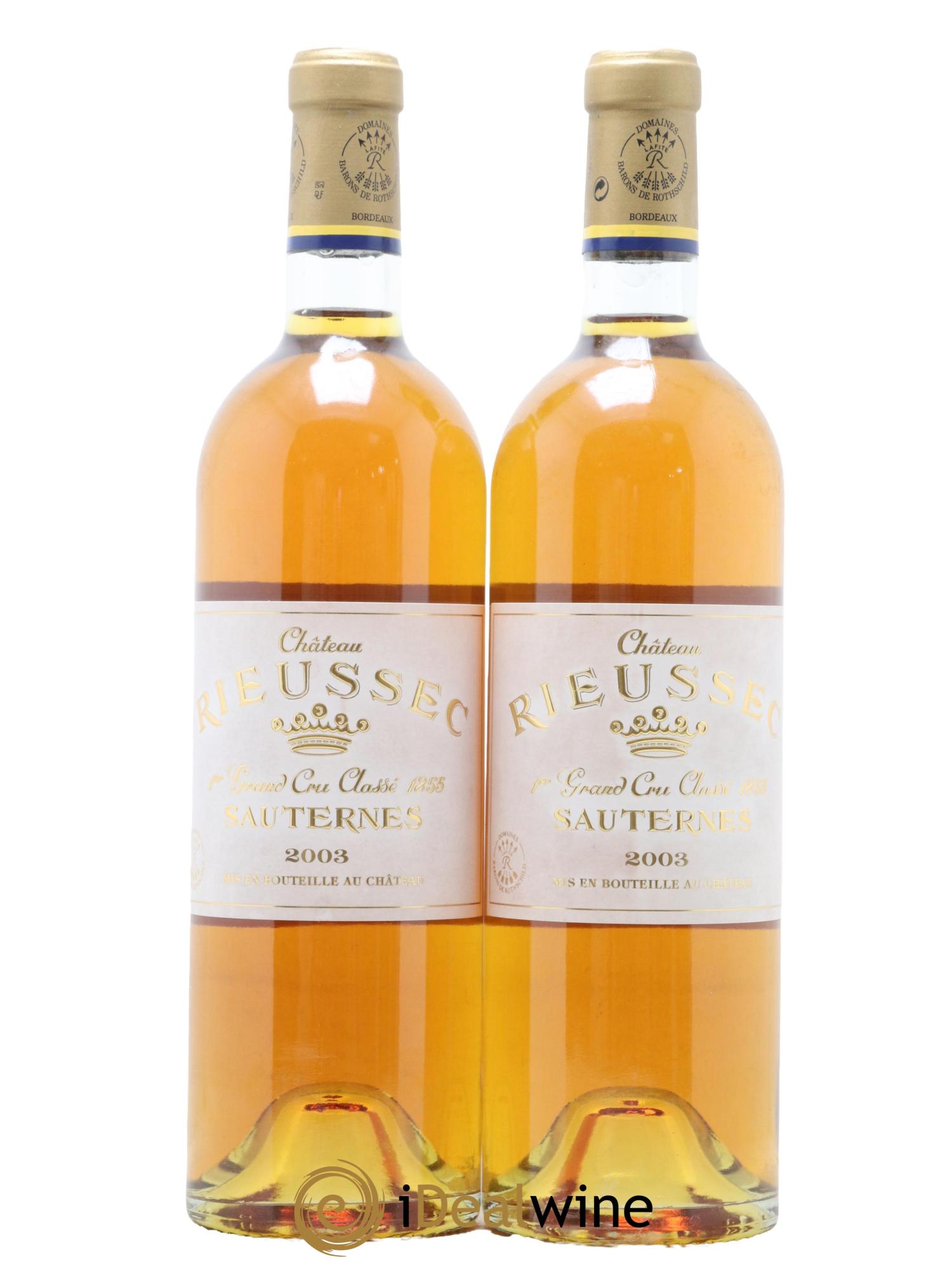 Château Rieussec 1er Grand Cru Classé 2003 - Lotto di 2 bottiglie - 0