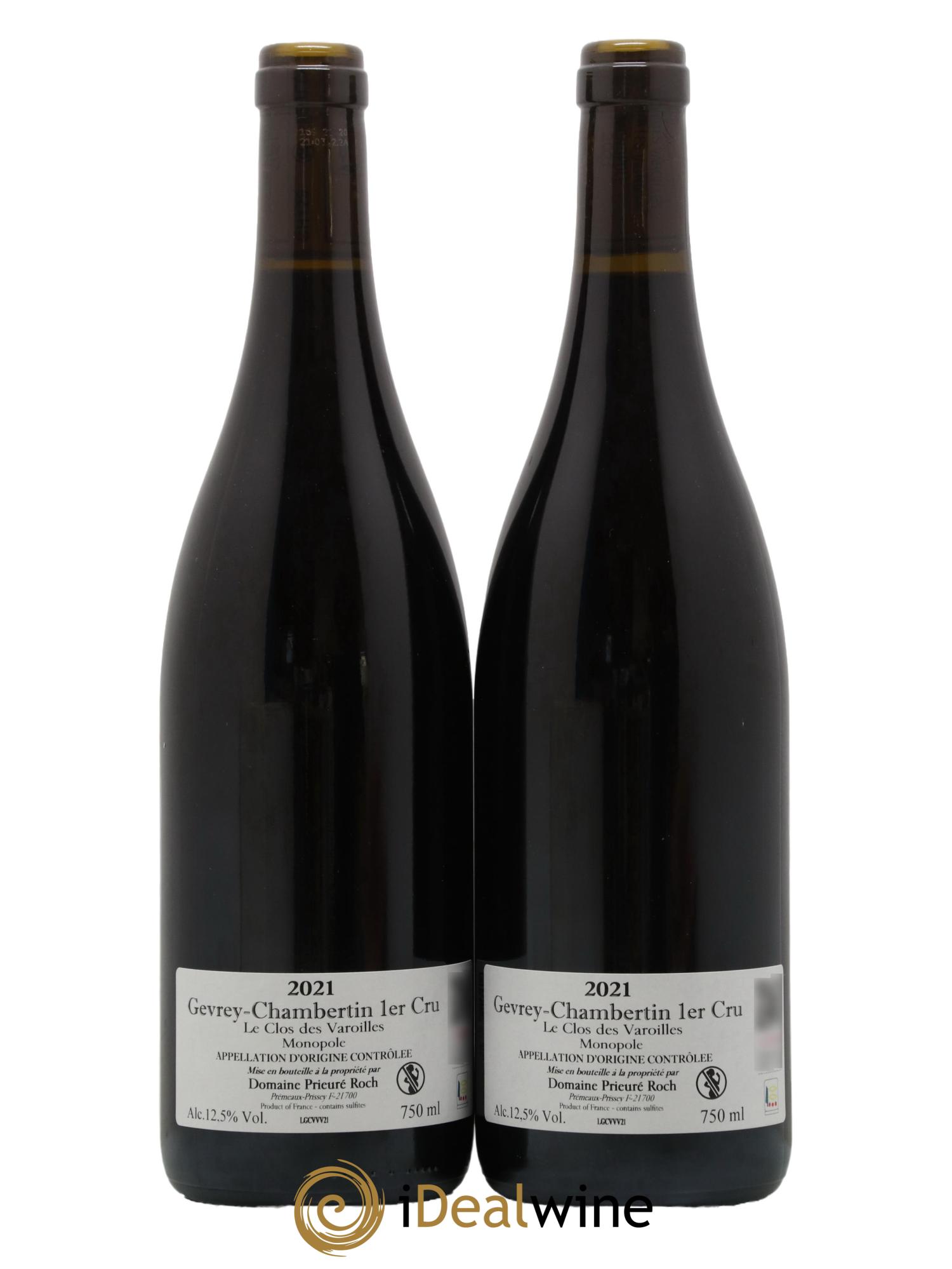Gevrey-Chambertin 1er Cru Le Clos des Varoilles Monopole Prieuré Roch Vieilles Vignes 2021 - Posten von 2 Flaschen - 1