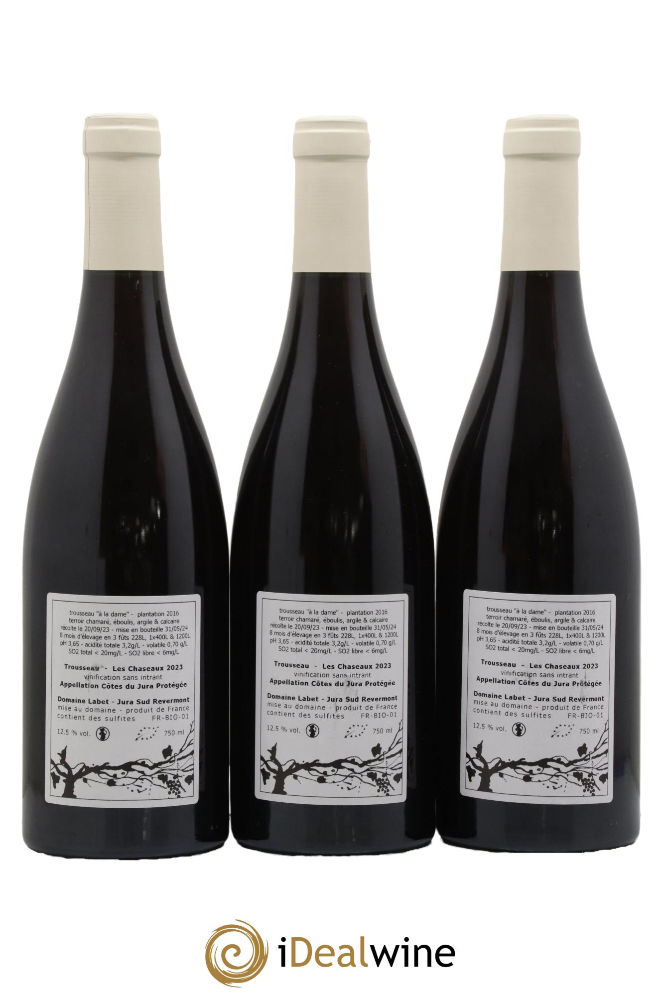 Côtes du Jura Les Chaseaux Romain - Julien - Charline Labet 2023 - Lot de 3 bouteilles - 1