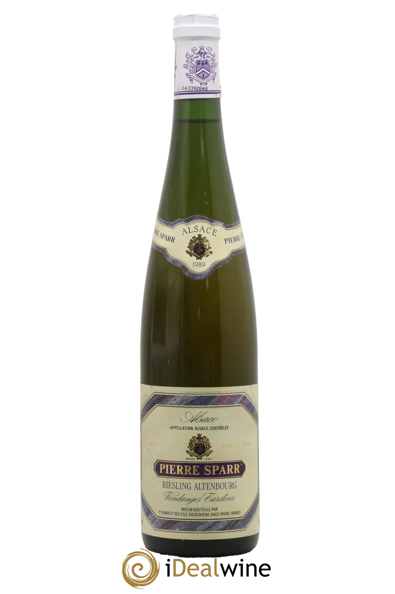 Alsace Riesling Altenbourg Vendanges Tardives Pierre Sparr 1989 - Lotto di 1 bottiglia - 0