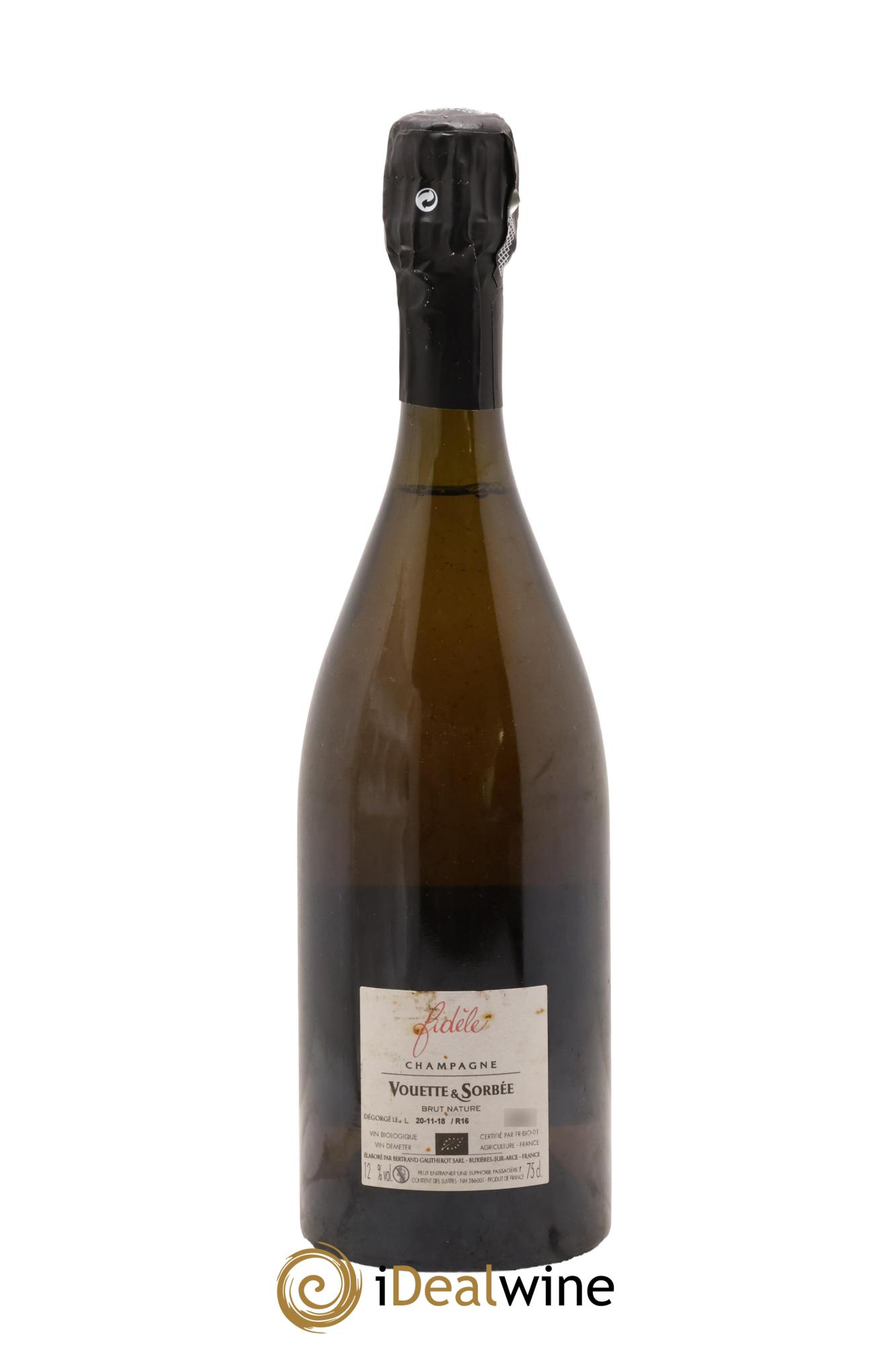 Fidèle Blanc de Noirs Vouette et Sorbée 2016 - Lot de 1 bouteille - 1