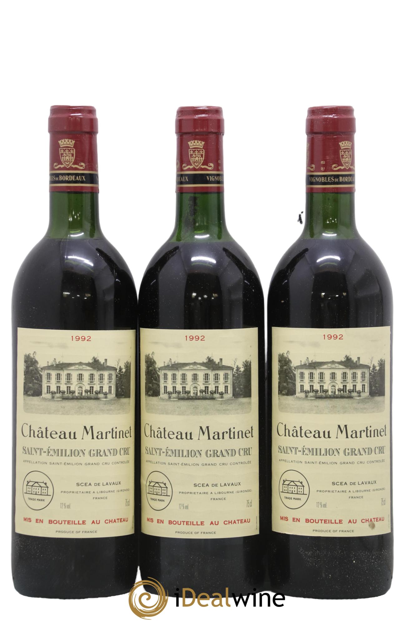 Château Martinet 1992 - Lot of 3 bottles - 0