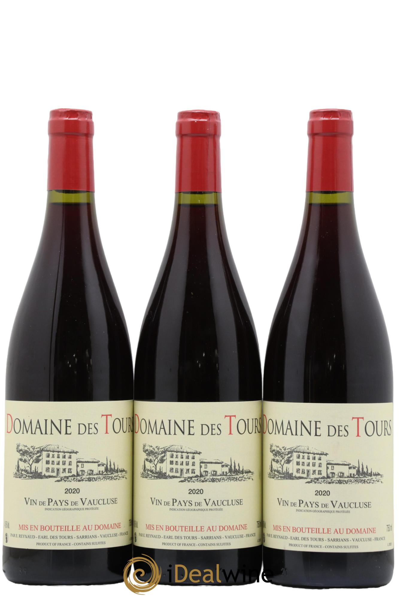 Vaucluse (Vin de Pays de Vaucluse) Domaine des Tours Emmanuel Reynaud 2020 - Lot de 3 bouteilles - 0