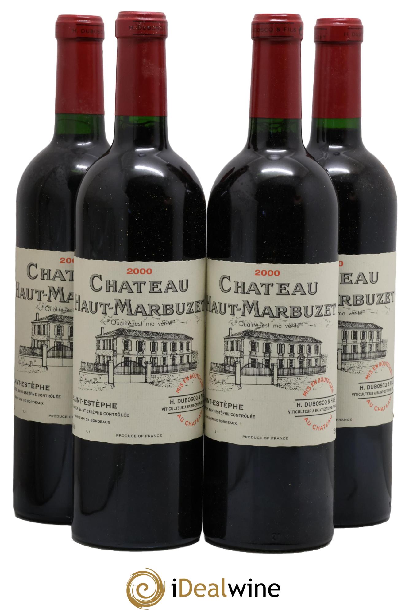 Château Haut Marbuzet 2000 - Lot de 4 bouteilles - 0