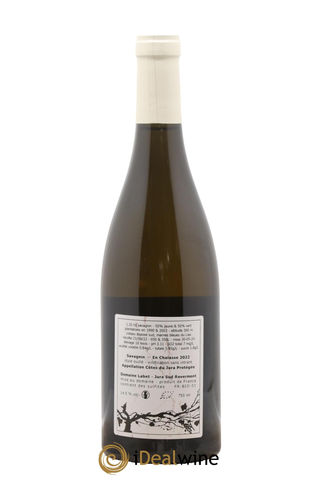 Côtes du Jura Savagnin en Chalasse Romain - Julien - Charline Labet 2022 - Lot de 1 bouteille - 1