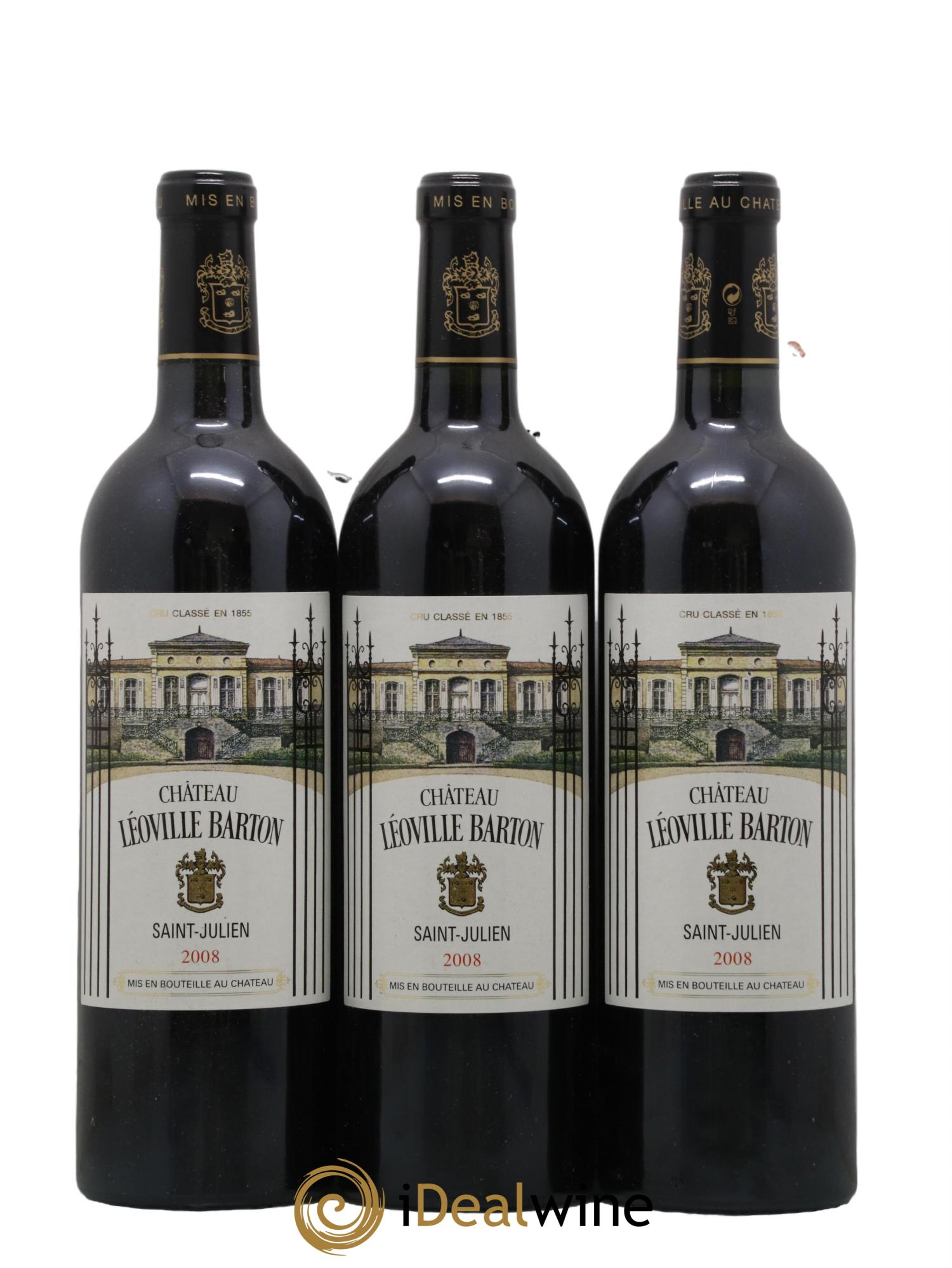 Château Léoville Barton 2ème Grand Cru Classé 2008 - Lot de 3 bouteilles - 0