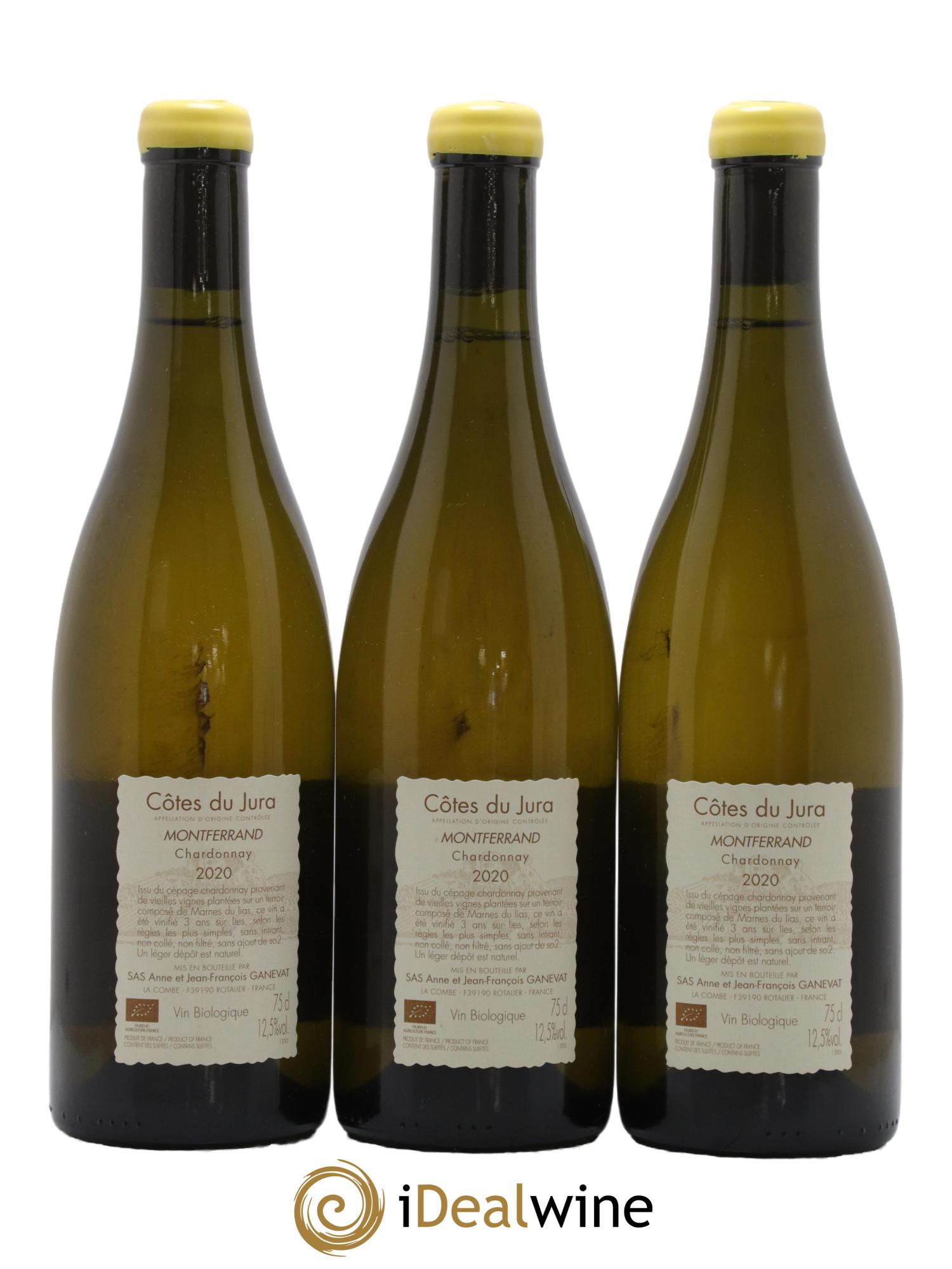 Vin de France Montferrand chardonnay Anne et Jean François Ganevat 2020 - Lot de 3 bouteilles - 1