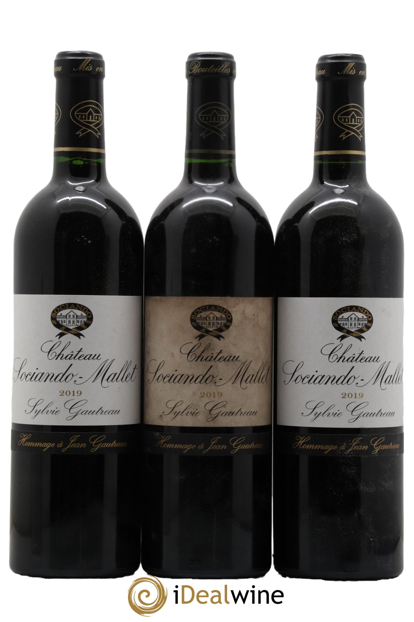 Château Sociando Mallet 2019 - Lotto di 3 bottiglie - 0