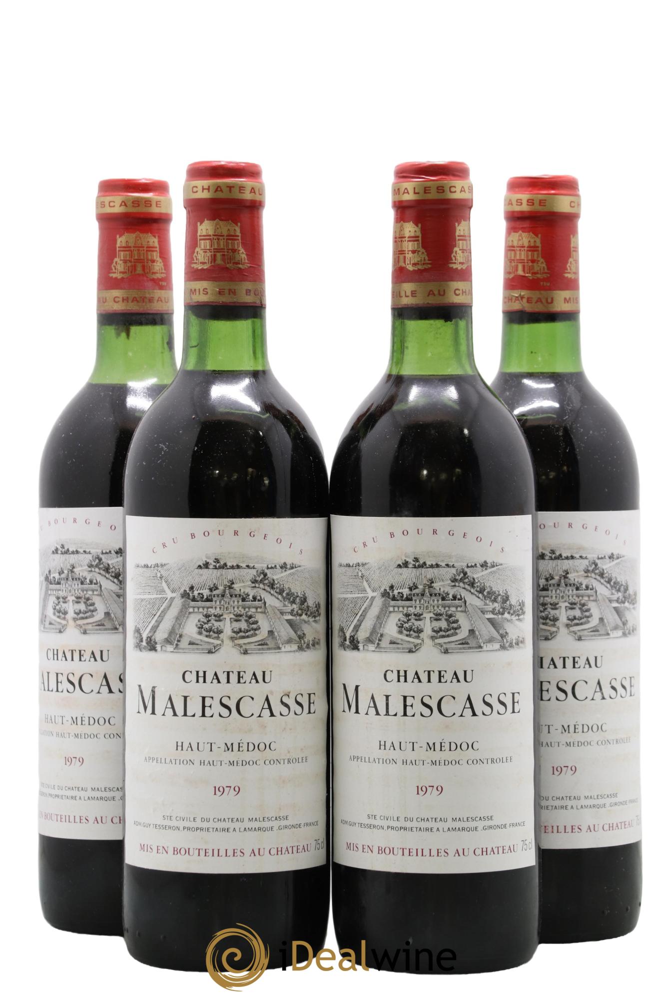 Château Malescasse Cru Bourgeois Exceptionnel 1979 - Lot de 4 bouteilles - 0