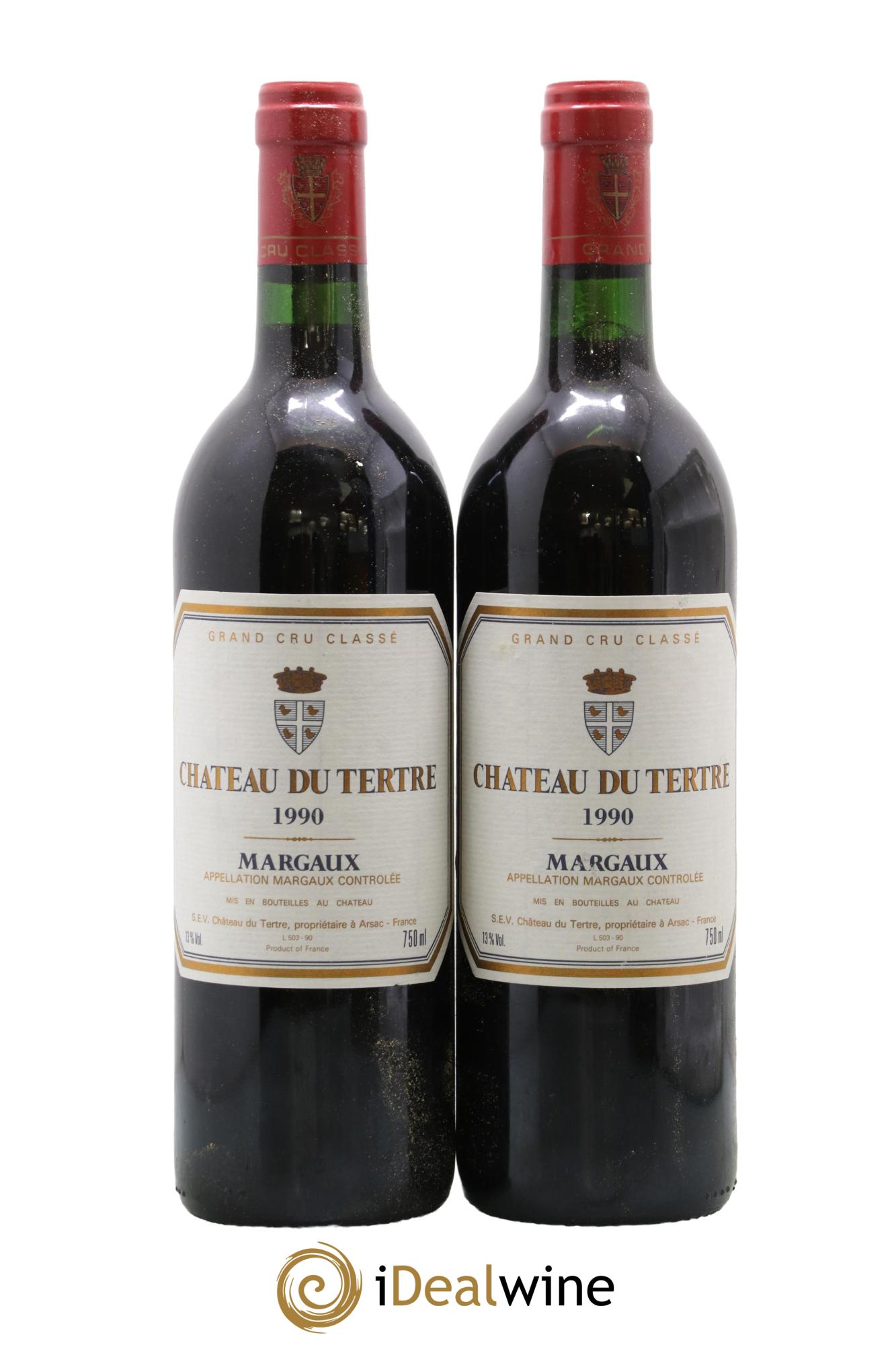 Château du Tertre 5ème Grand Cru Classé 1990 - Lot de 2 bouteilles - 0