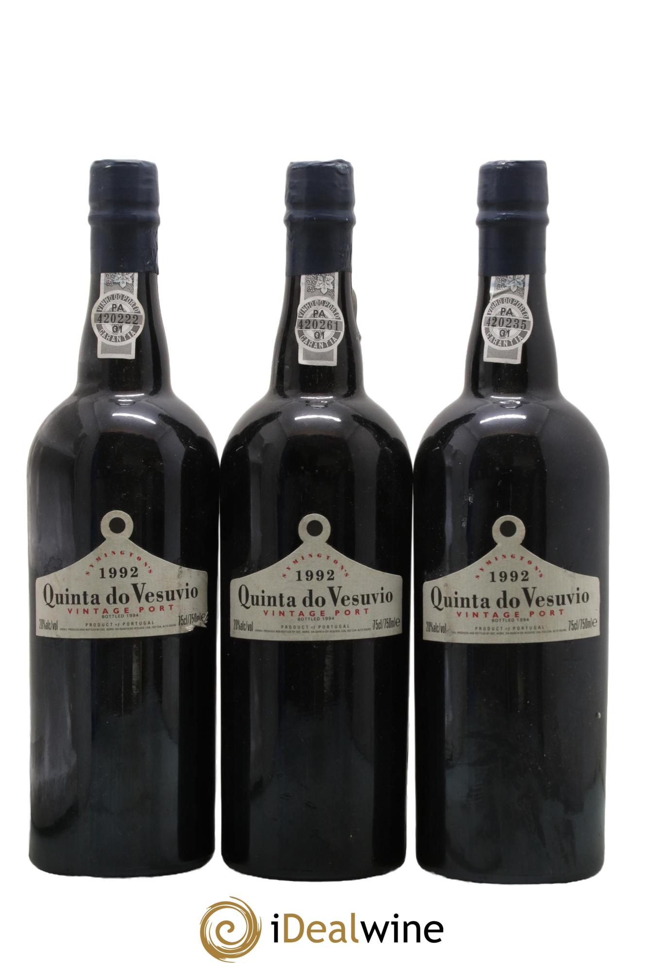Porto Quinta Do Vesuvio Vintage 1992 - Lot de 3 bouteilles - 0