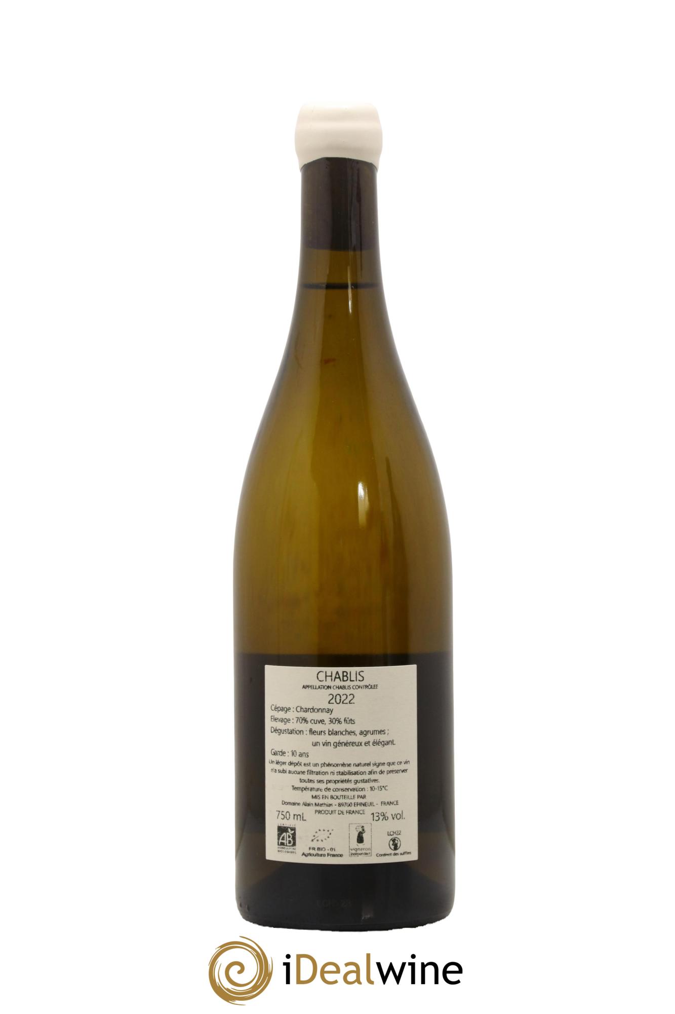 Chablis Alain Mathias 2022 - Lot of 1 bottle - 1