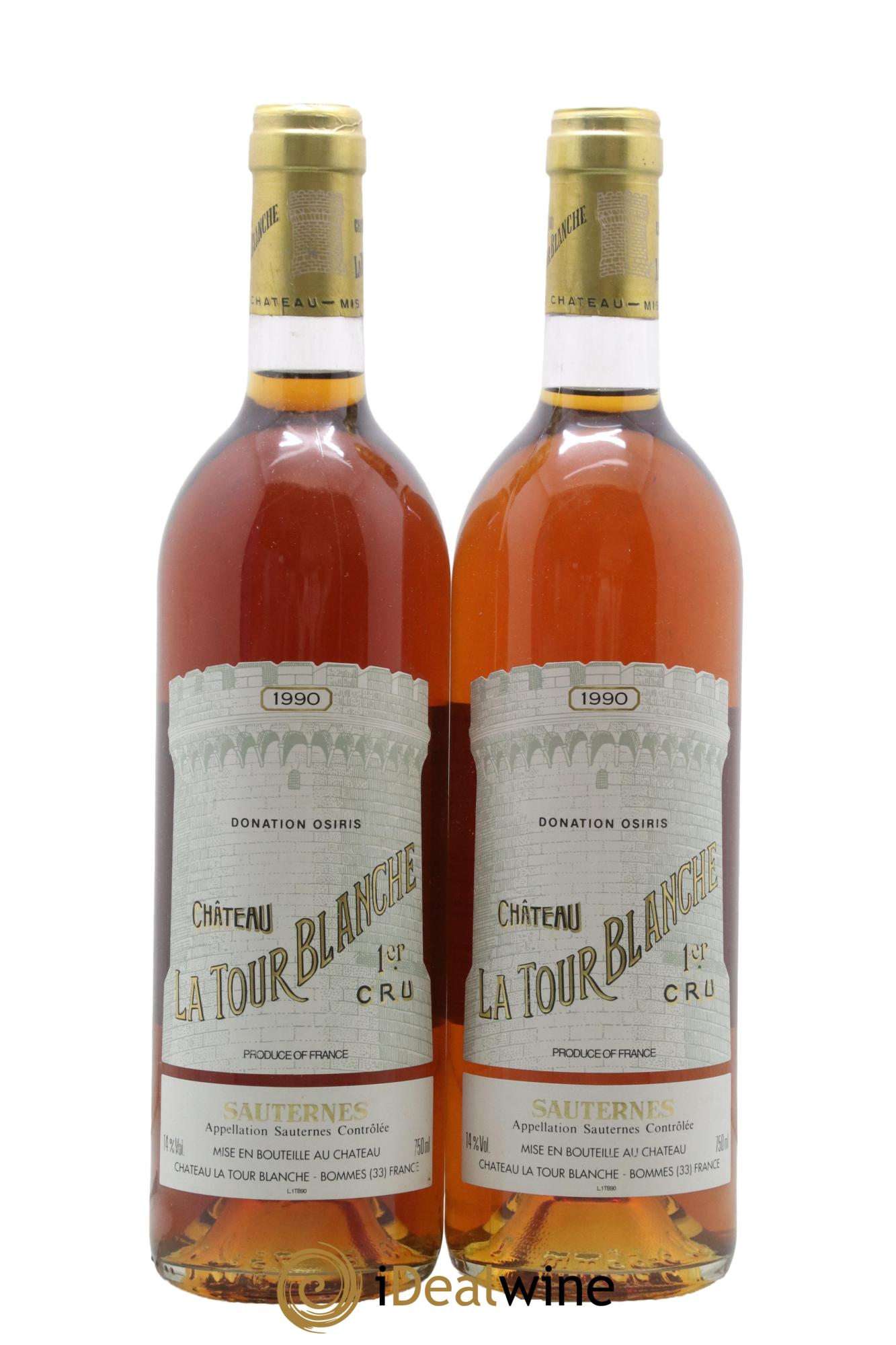 Château la Tour Blanche 1er Grand Cru Classé 1990 - Lotto di 2 bottiglie - 0