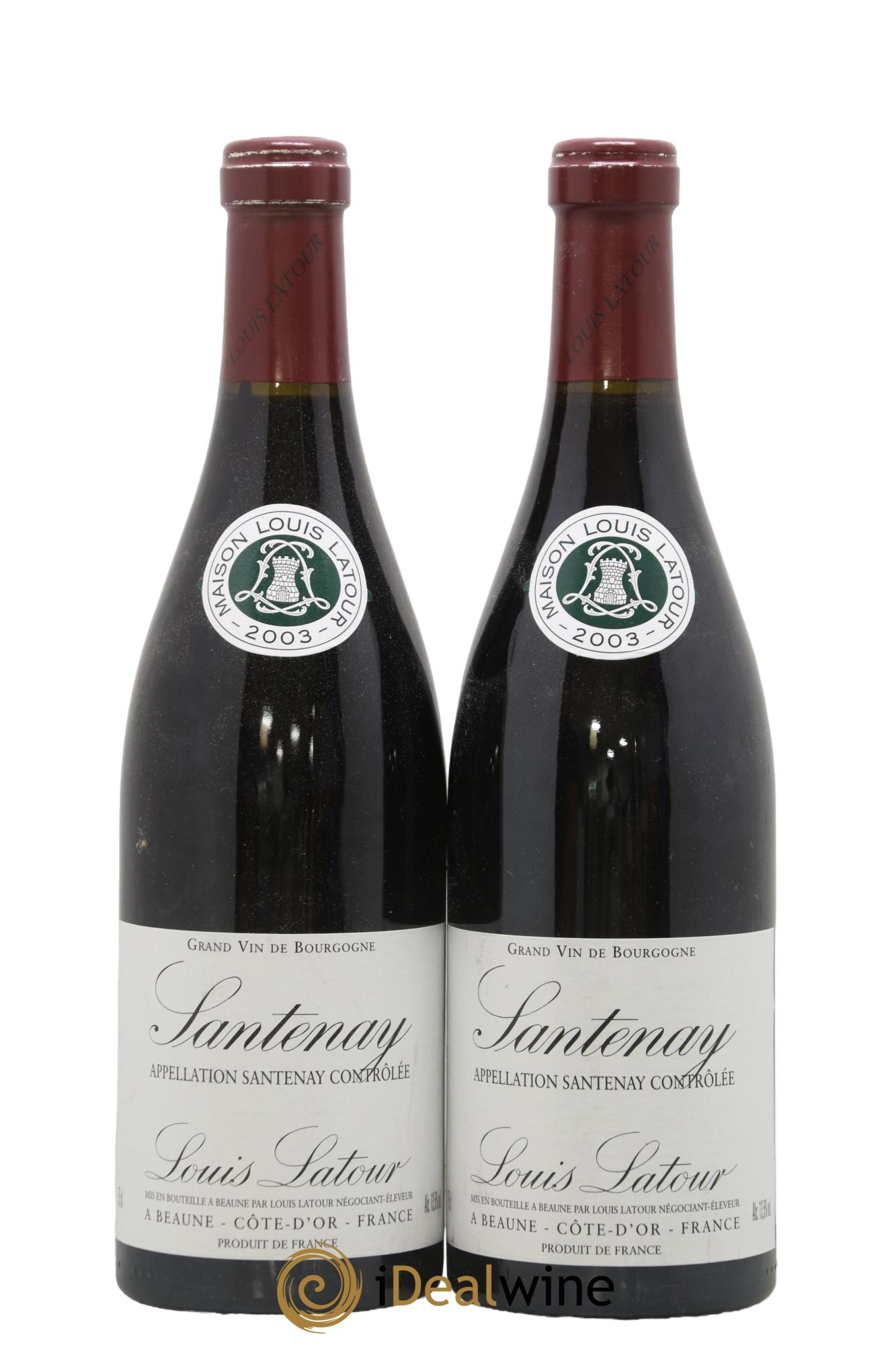 Santenay Louis Latour  2003 - Lot de 2 bouteilles - 0