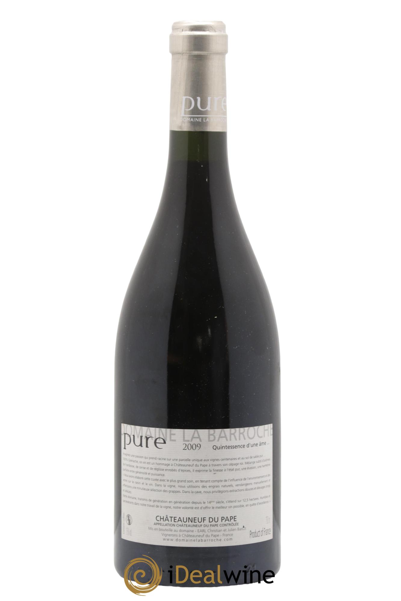 Châteauneuf-du-Pape Cuvée Pure Domaine La Barroche 2009 - Lot of 1 bottle - 1