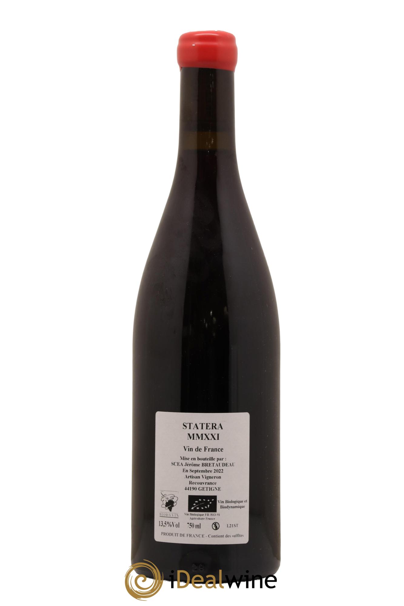 Vin de France Statera Jérôme Bretaudeau - Domaine de Bellevue 2021 - Lot de 1 bouteille - 1