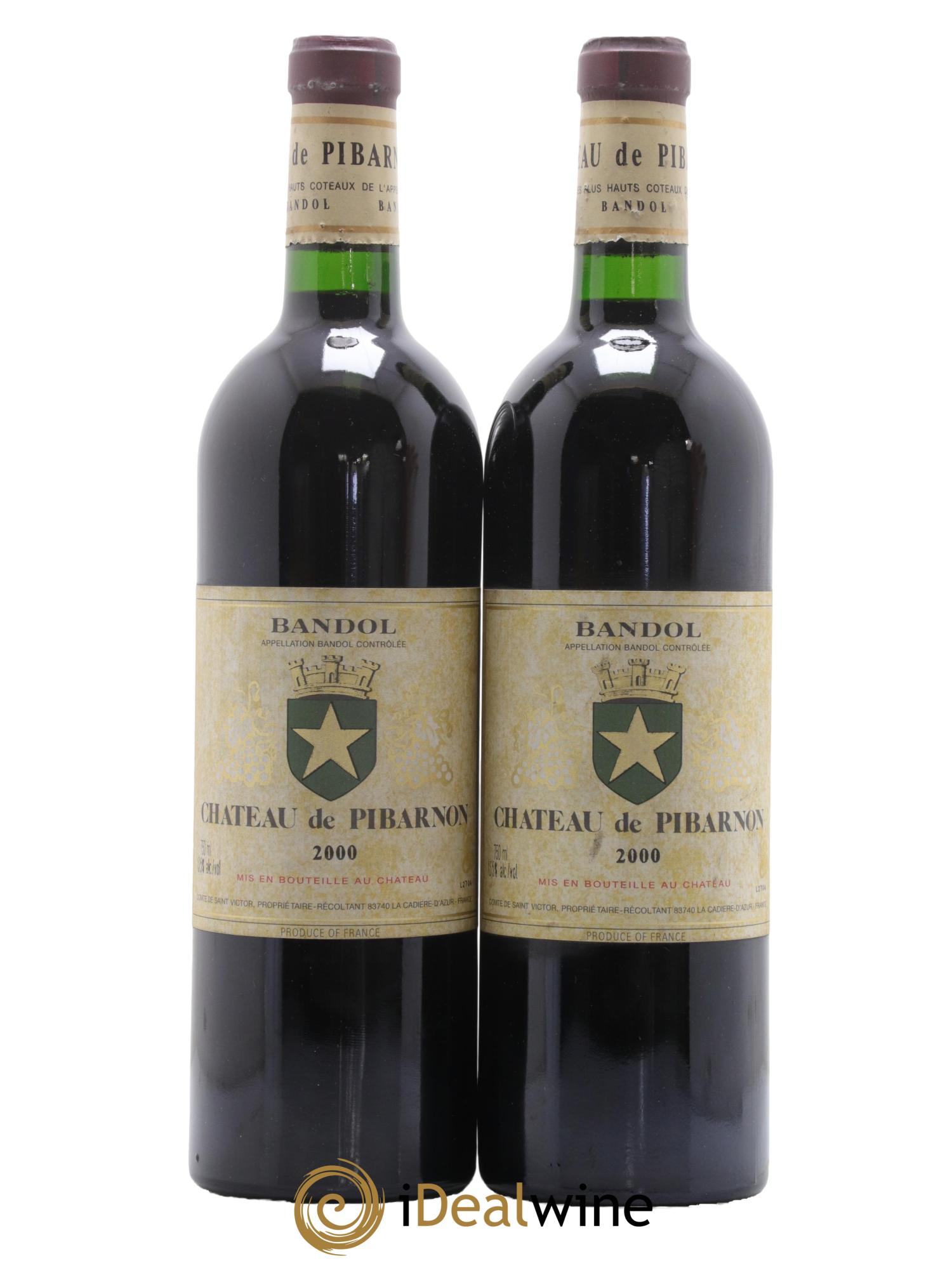 Bandol Château de Pibarnon Comte de Saint-Victor 2000 - Lot de 2 bouteilles - 0