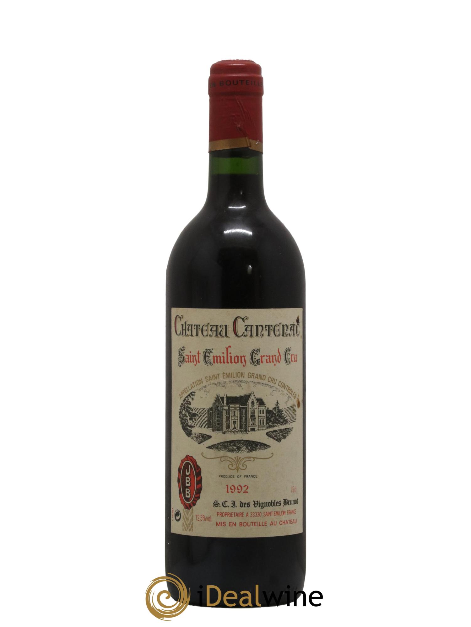 Buy Saint-Émilion Grand Cru Chateau Cantenac 1992 (lot: 2381070)