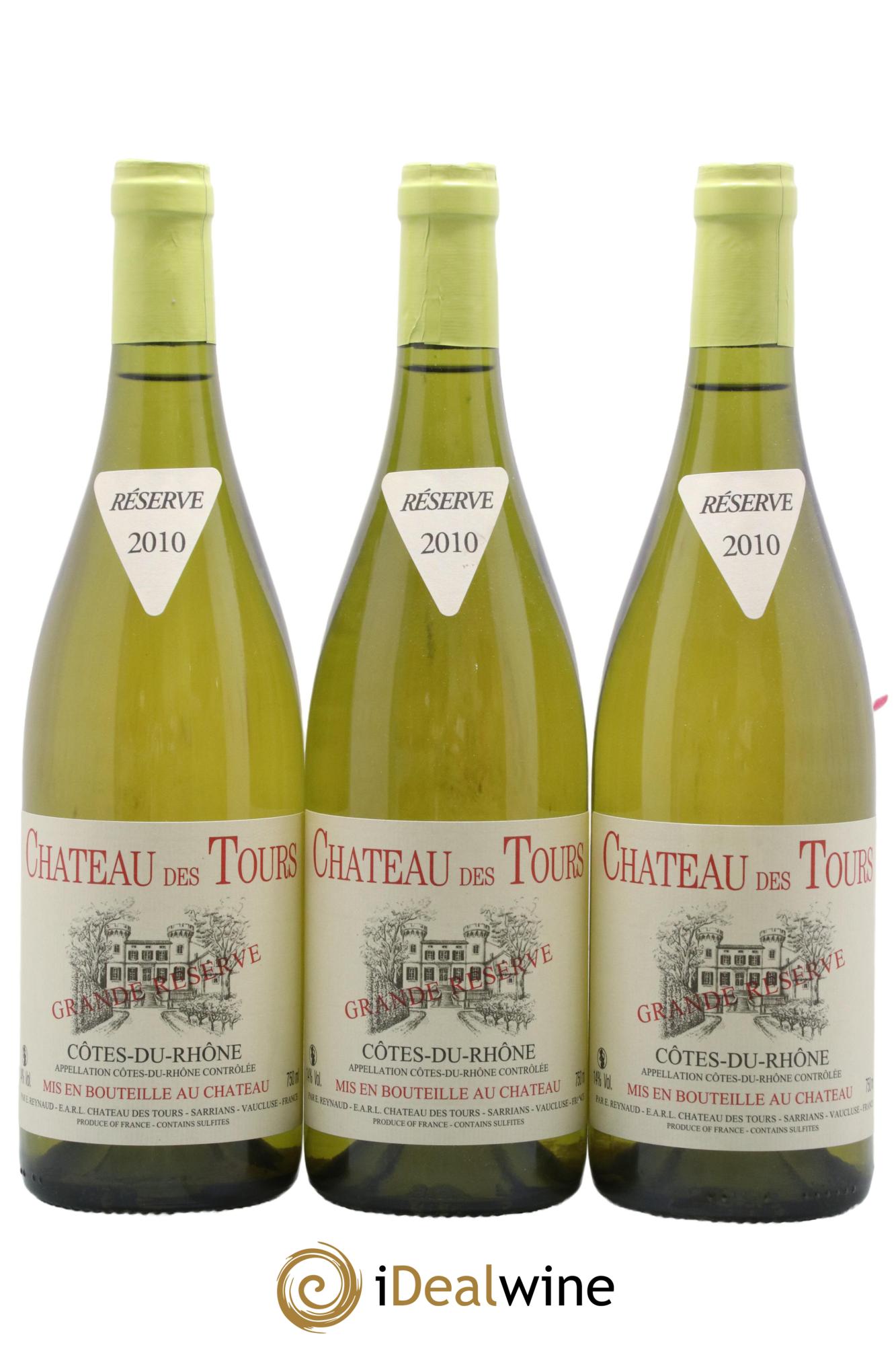 Côtes-du-Rhône Château des Tours Grande Réserve Emmanuel Reynaud 2010 - Posten von 3 Flaschen - 0