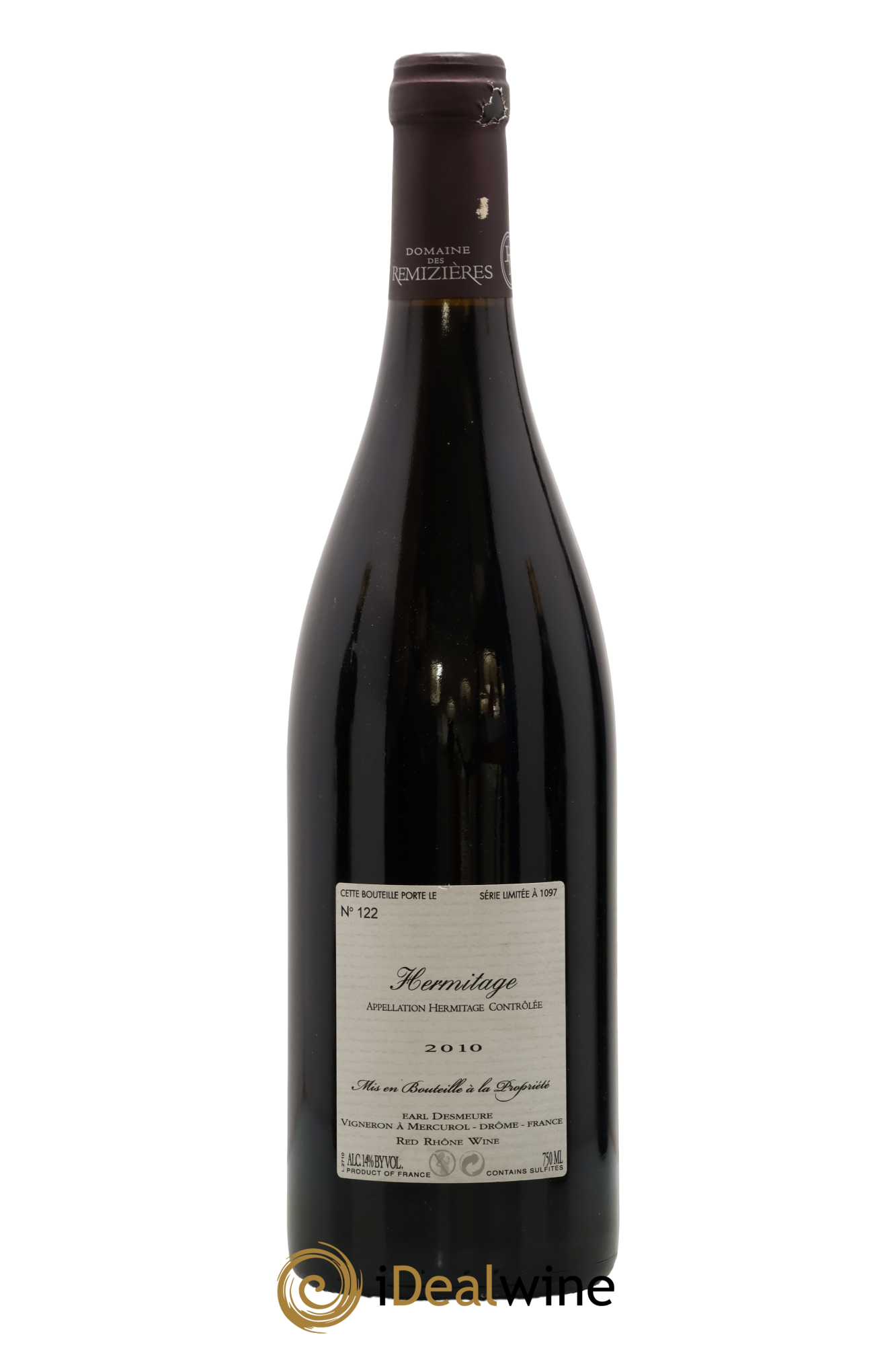 Hermitage Autrement Rémizières (Domaine des) 2010 - Lot de 1 bouteille - 1